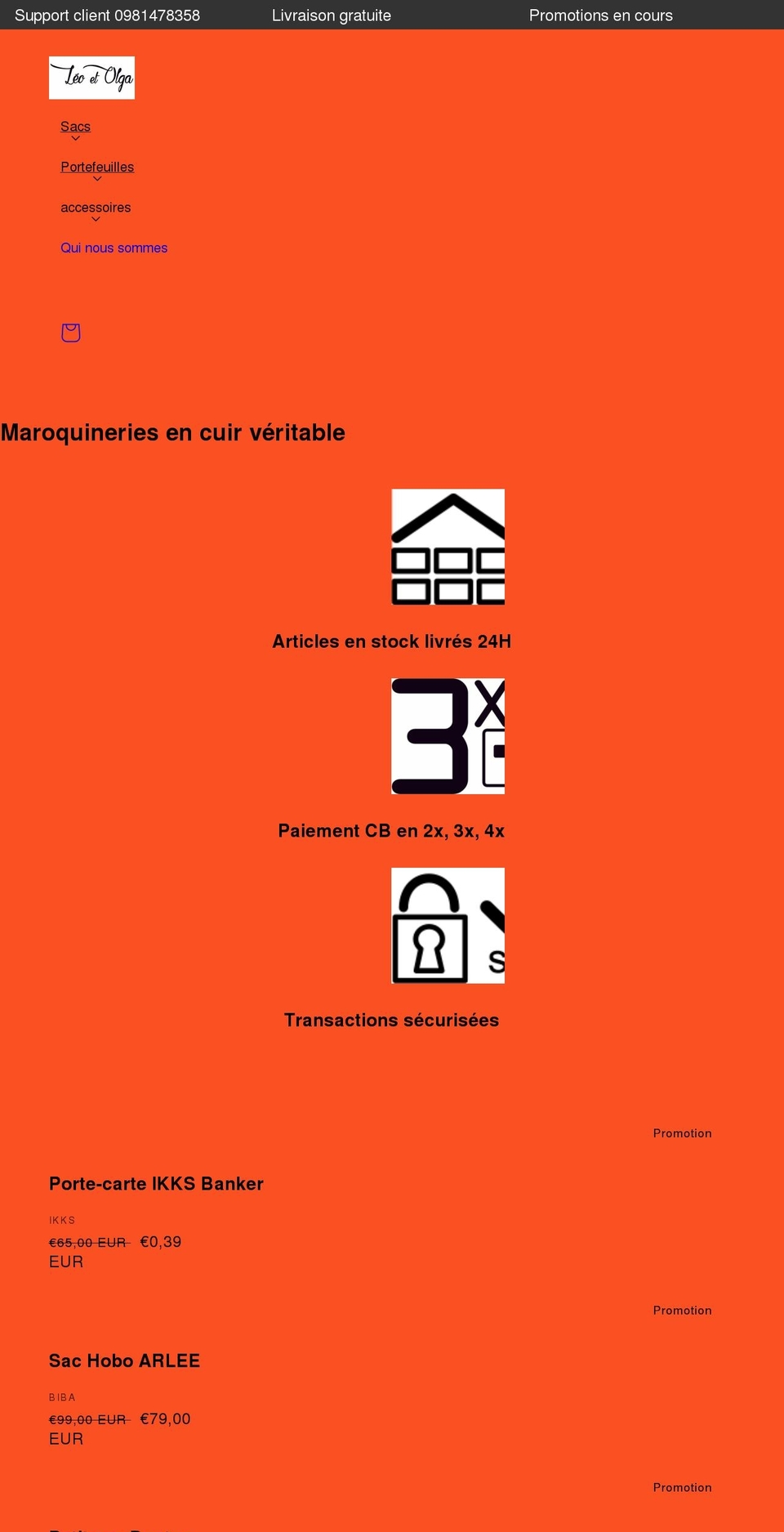 leoetolga.com — Shopify storefront screenshot