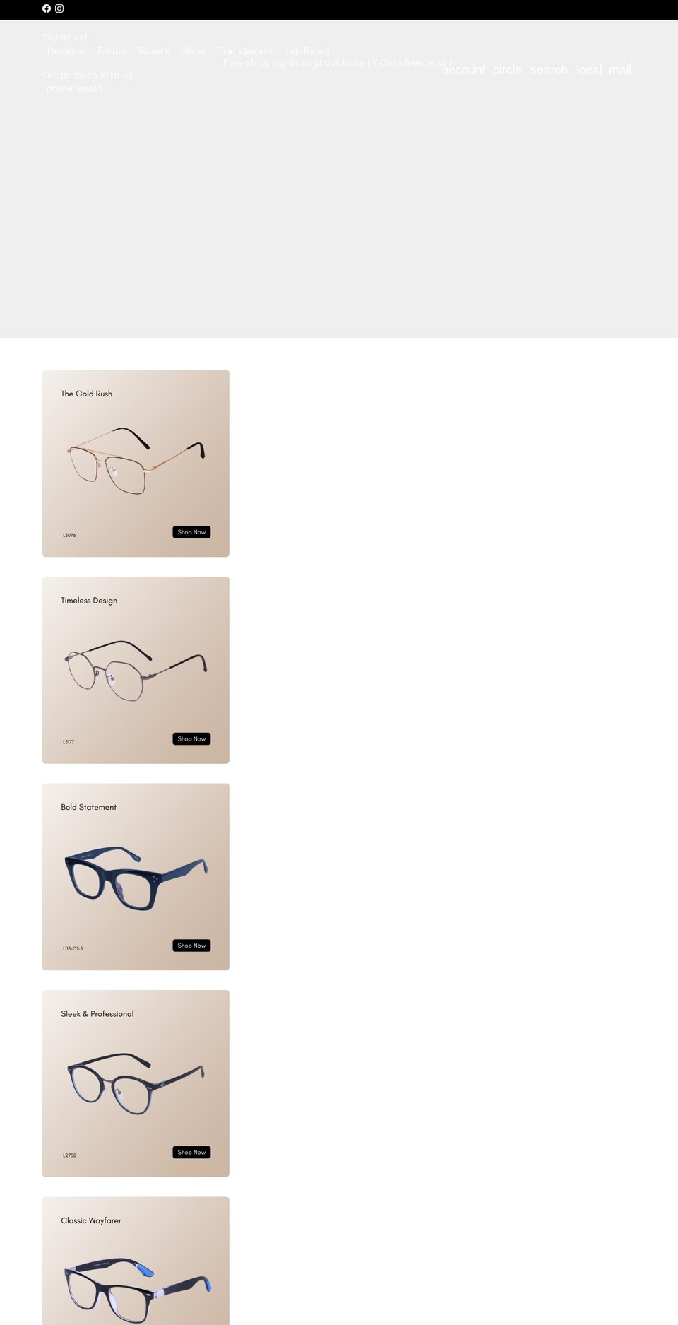 leoeyewear.com — Shopify storefront screenshot