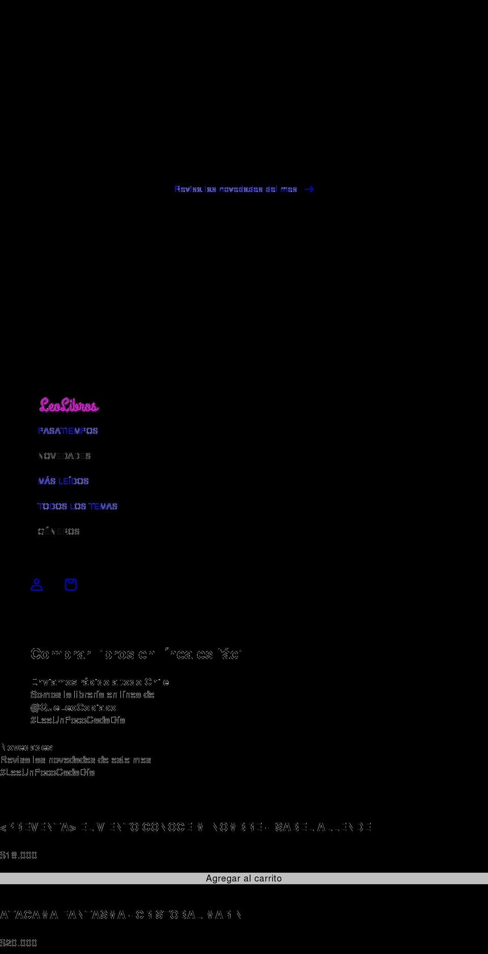 leolibros.cl shopify website screenshot