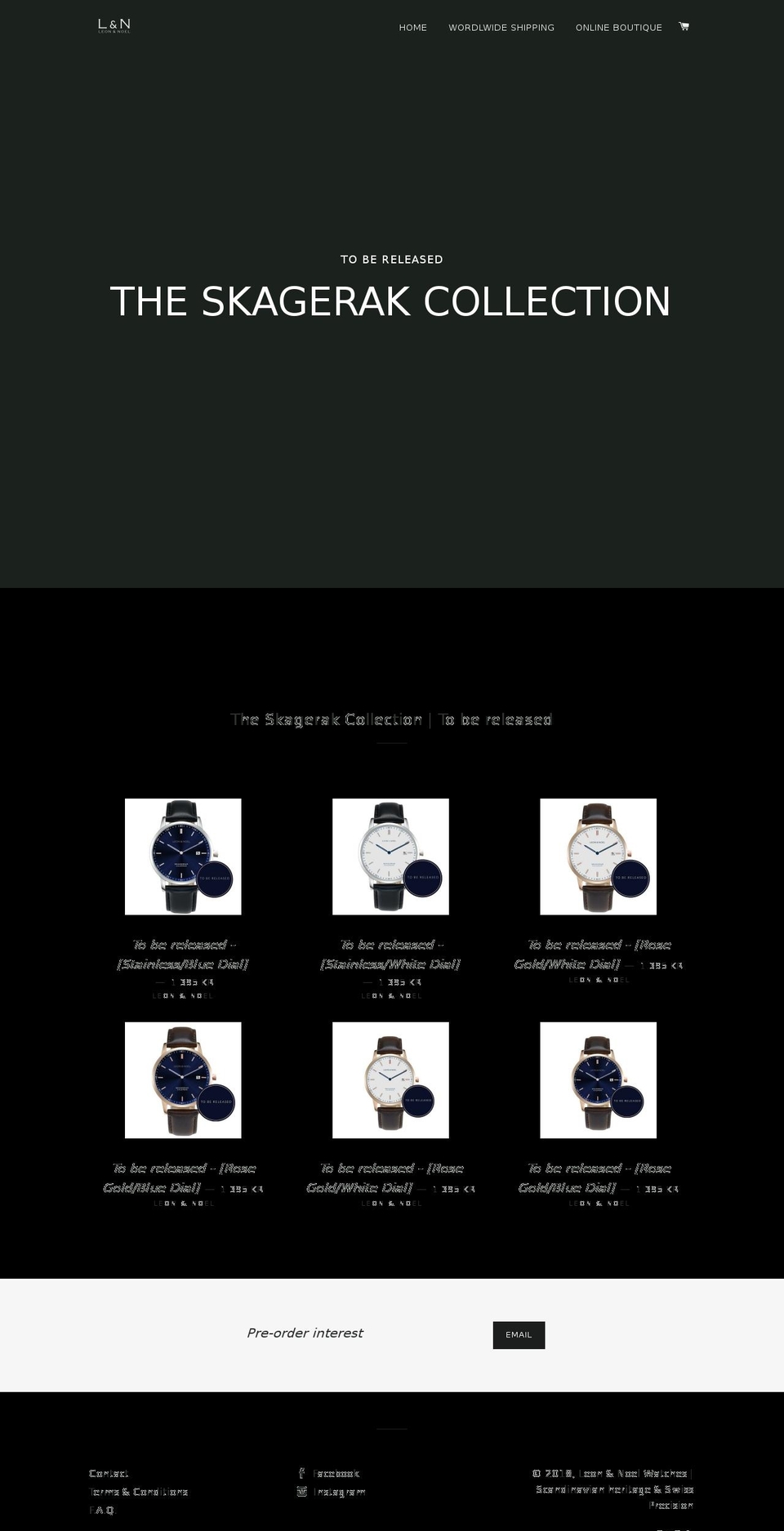 leonandnoel.com — Shopify storefront screenshot