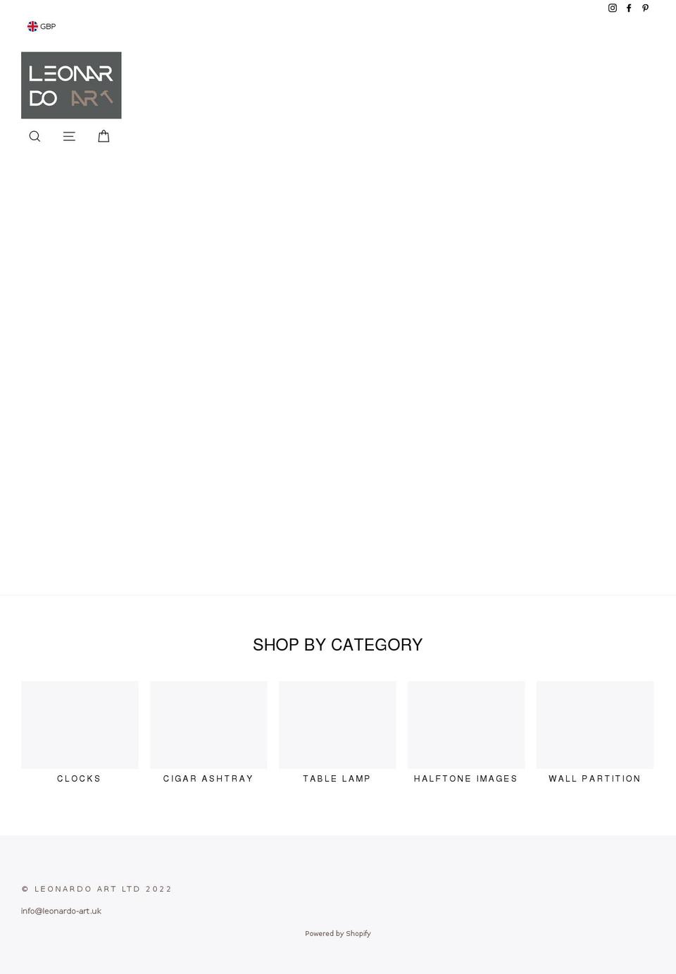 leonardo-art.uk shopify website screenshot