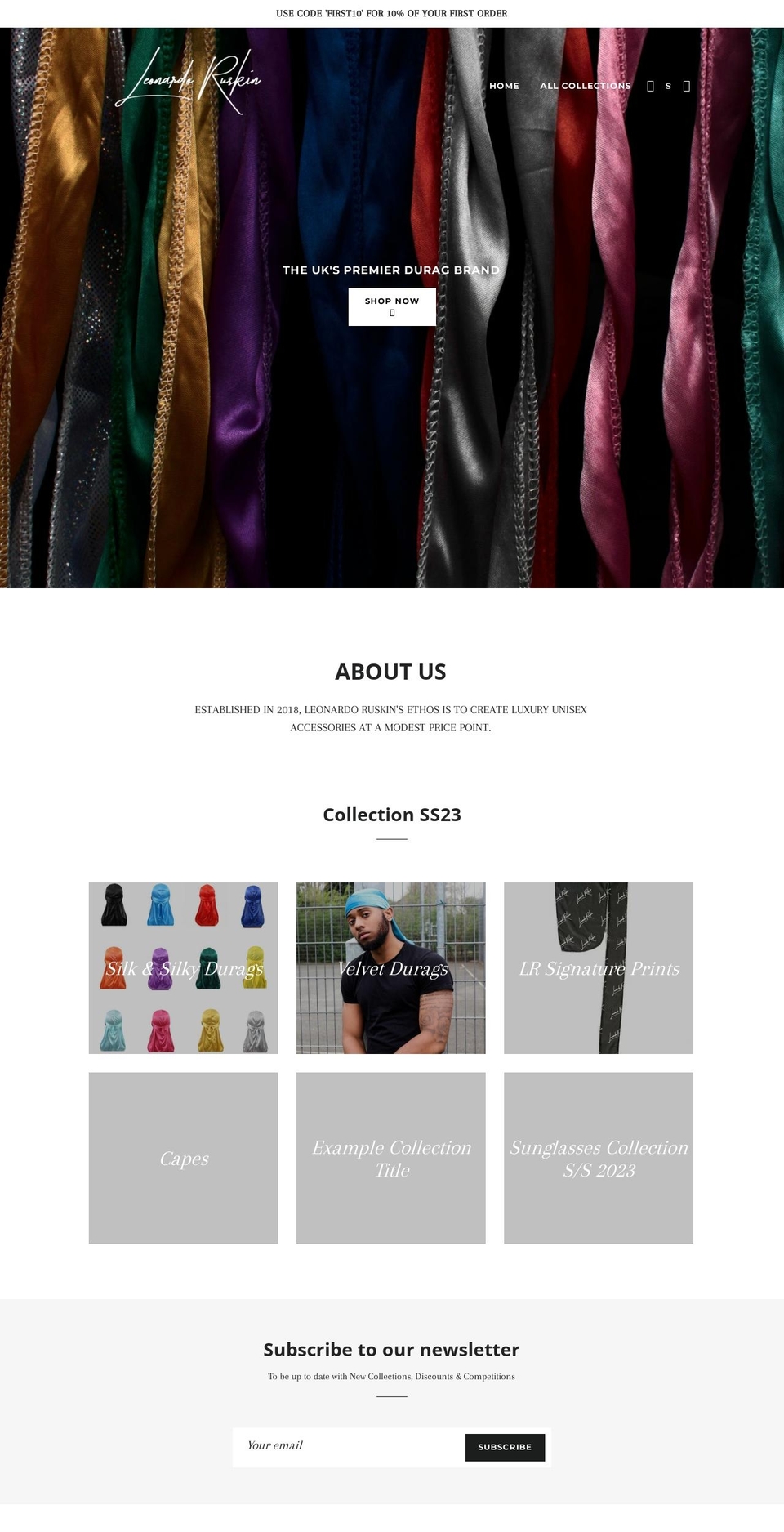 leonardoruskin.com shopify website screenshot