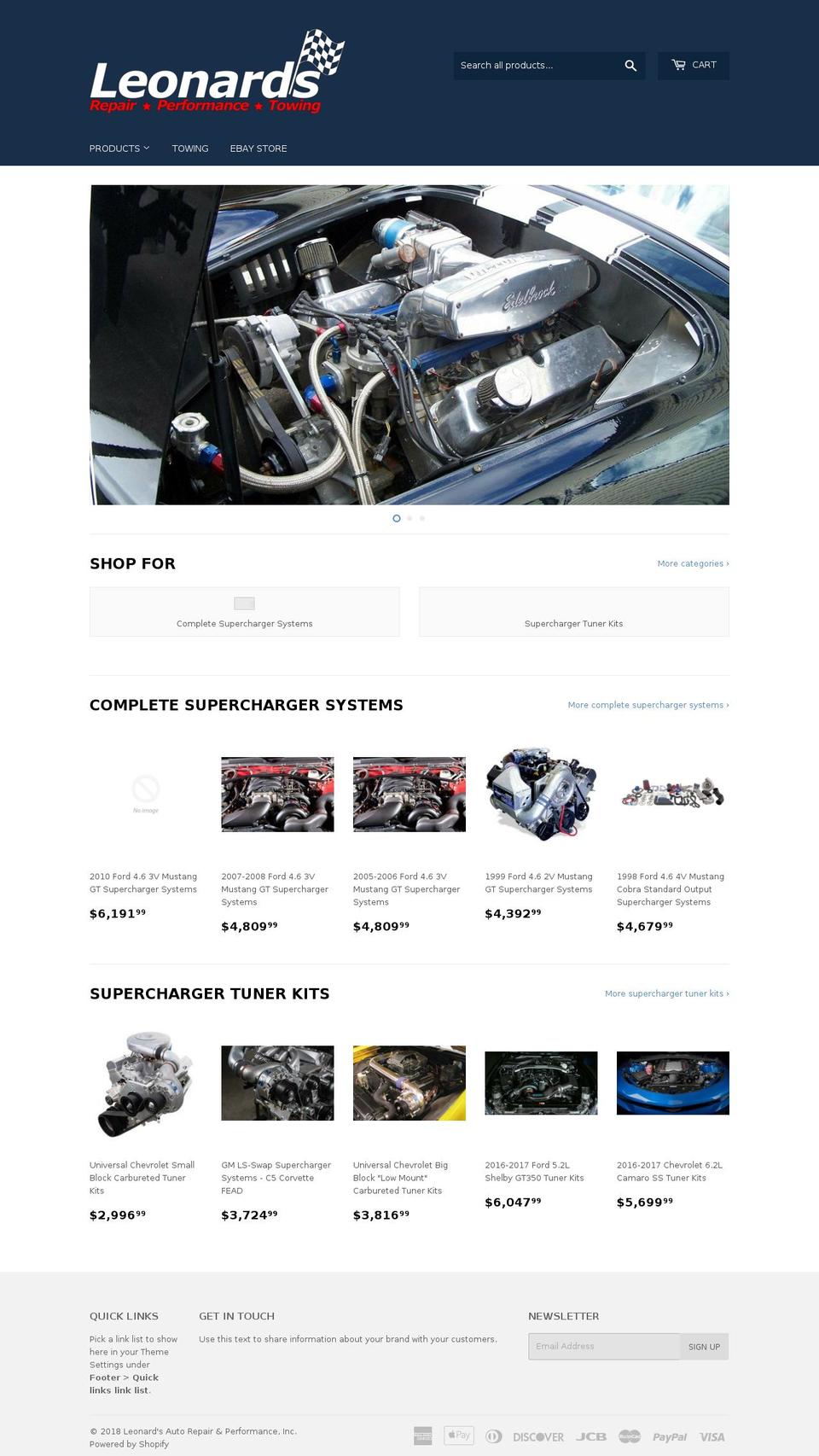 leonardsauto.net shopify website screenshot
