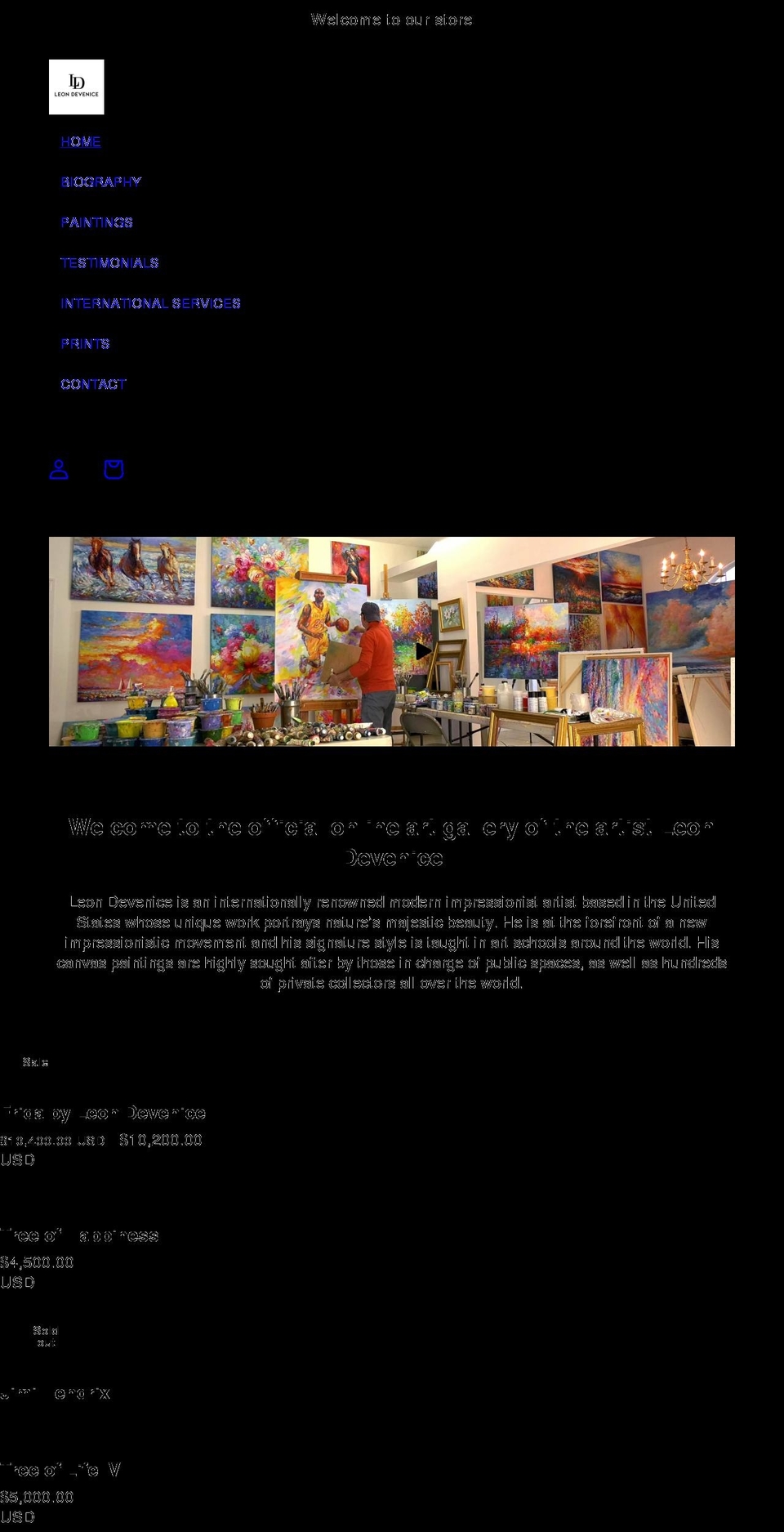 leondevenice.com — Shopify storefront screenshot