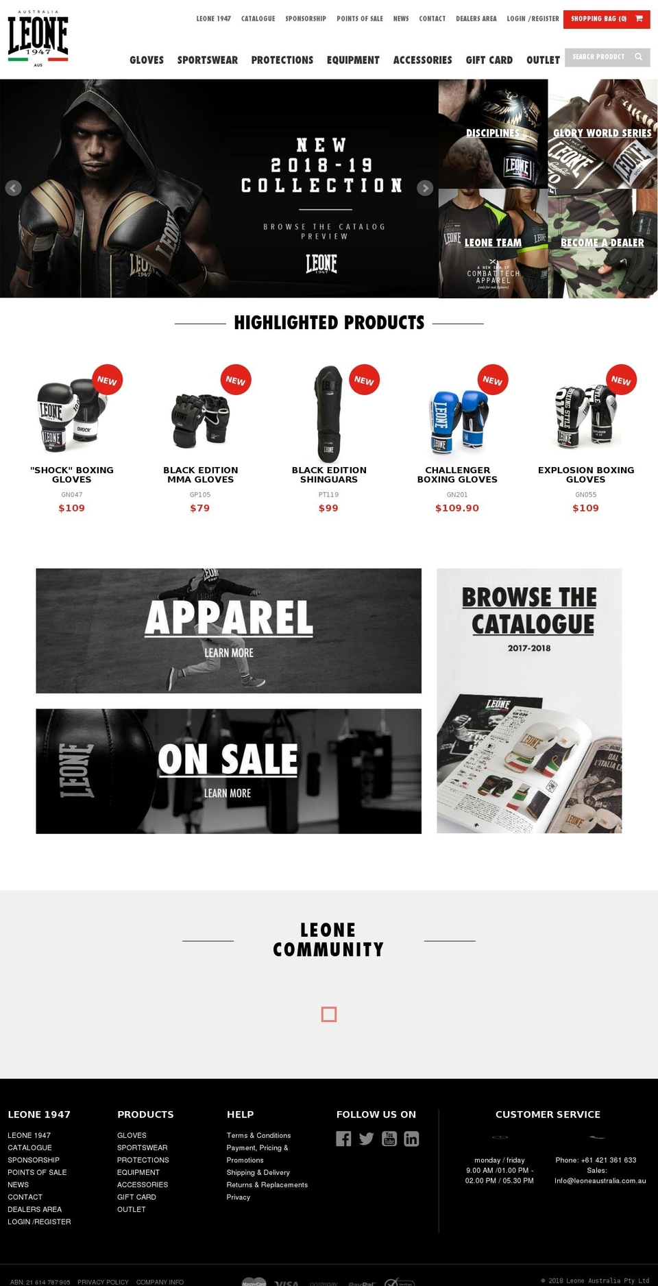 leone1947.com.au shopify website screenshot