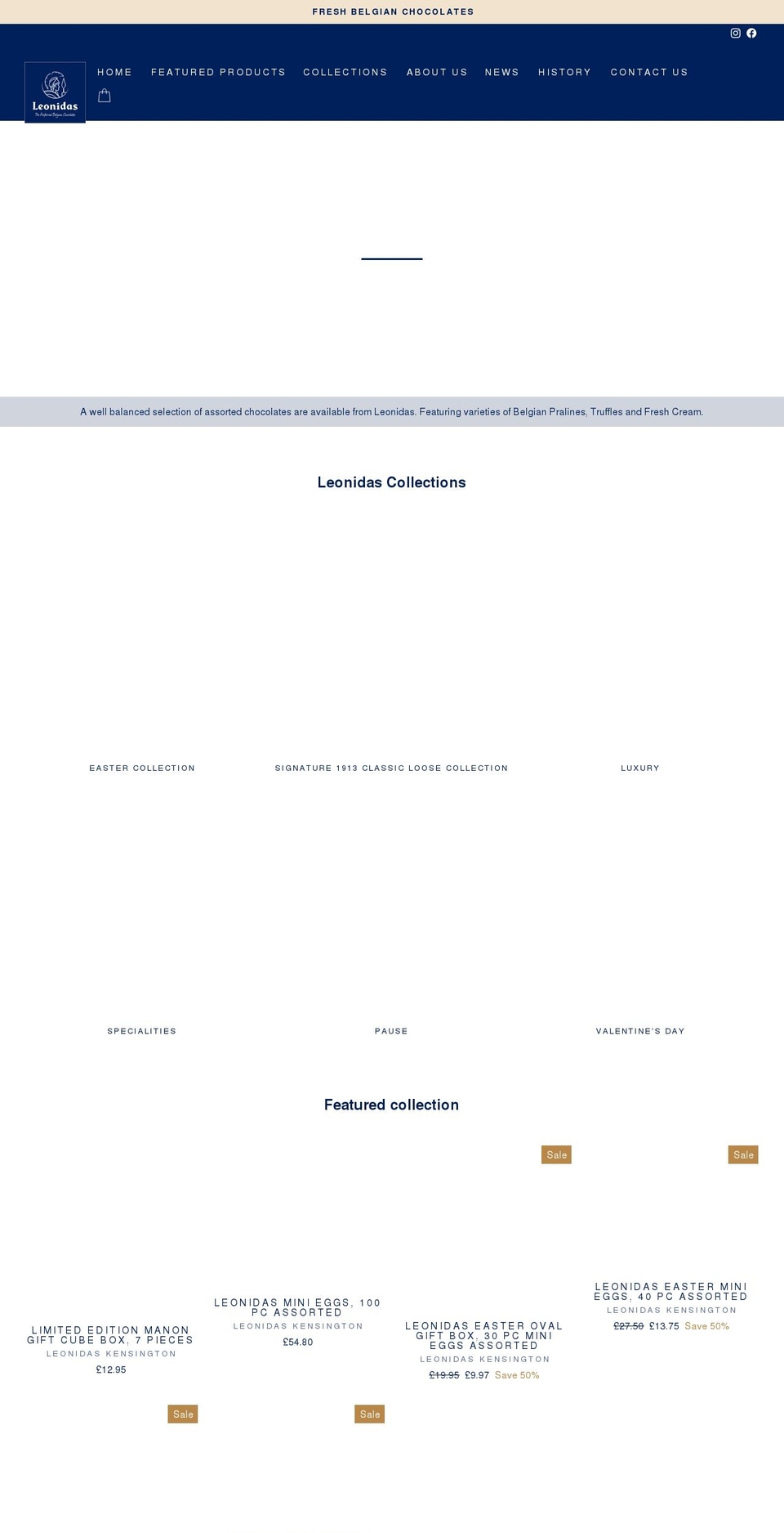 leonidas-kensington.com shopify website screenshot