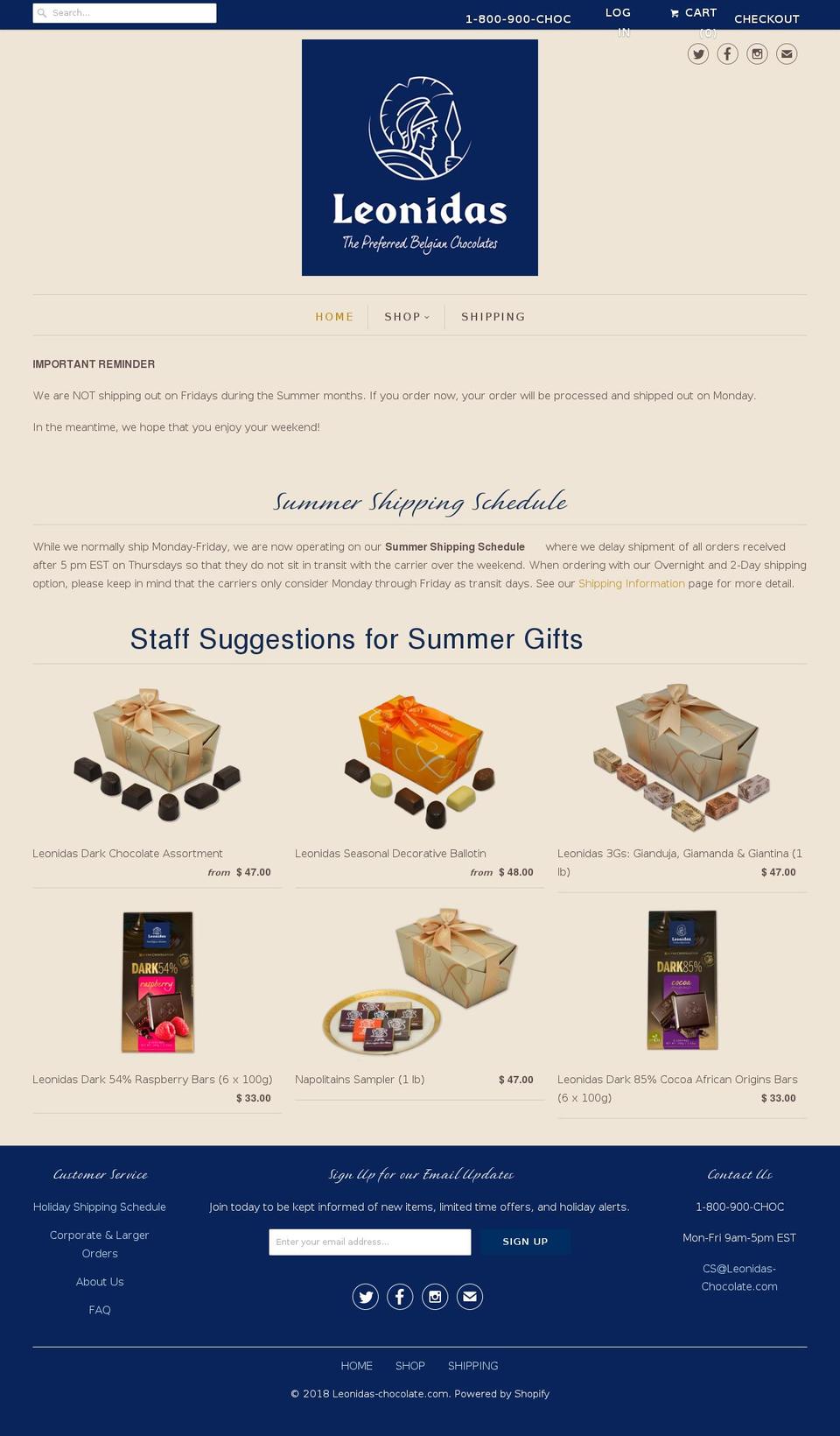 leonidasonline.com — Shopify storefront screenshot