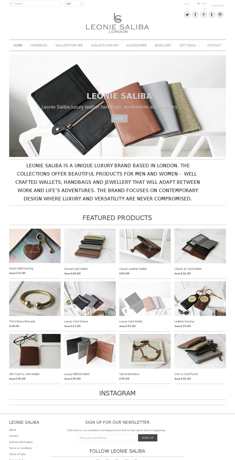 leoniesaliba.com shopify website screenshot