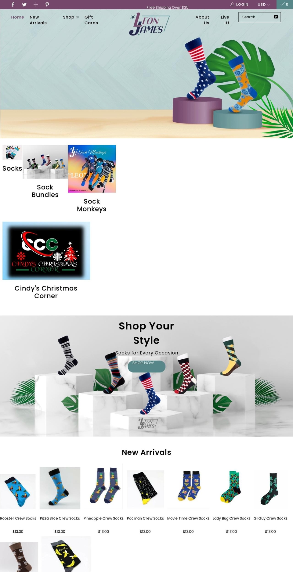 leonjamesstyle.com shopify website screenshot