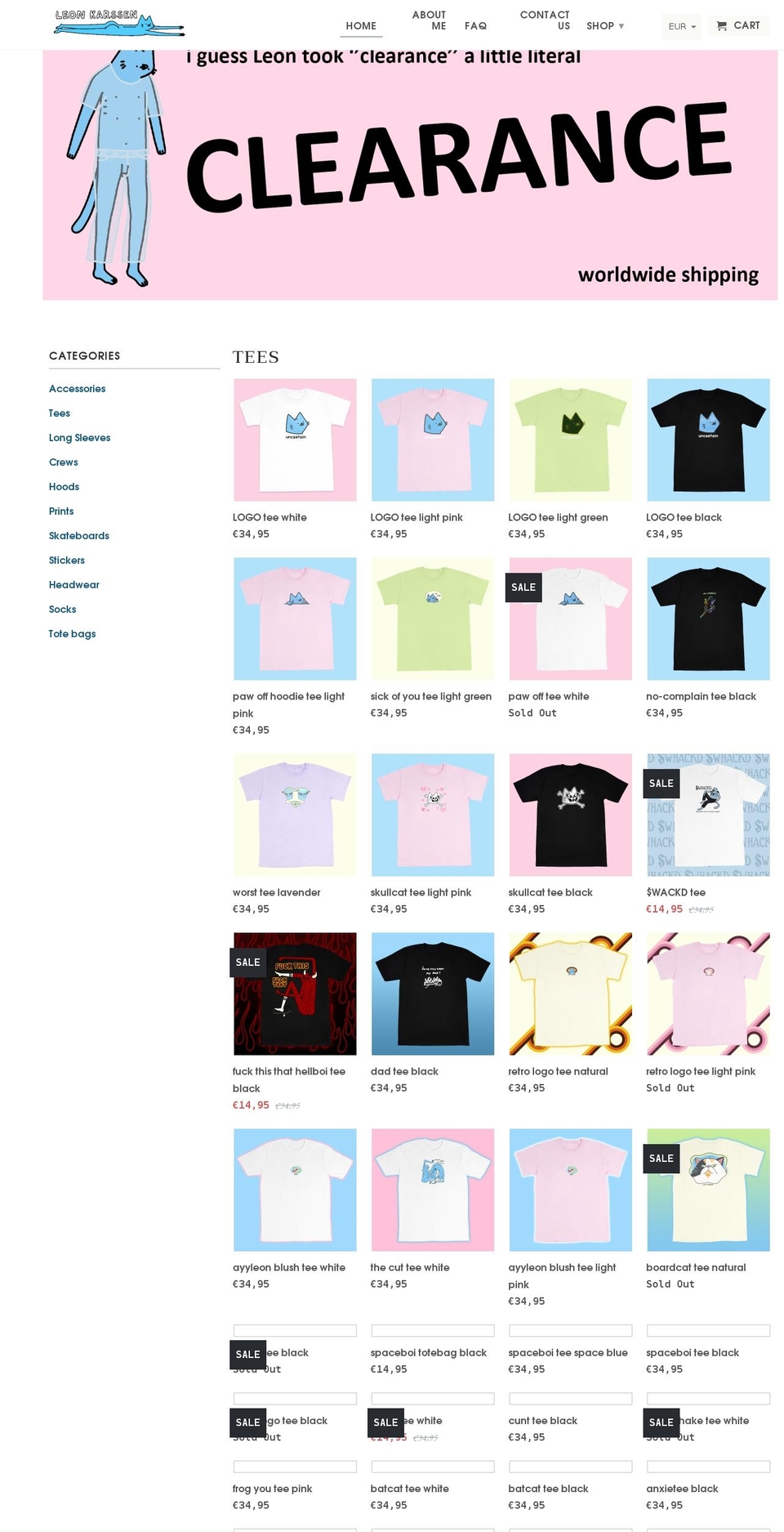 leonkarssen.com shopify website screenshot