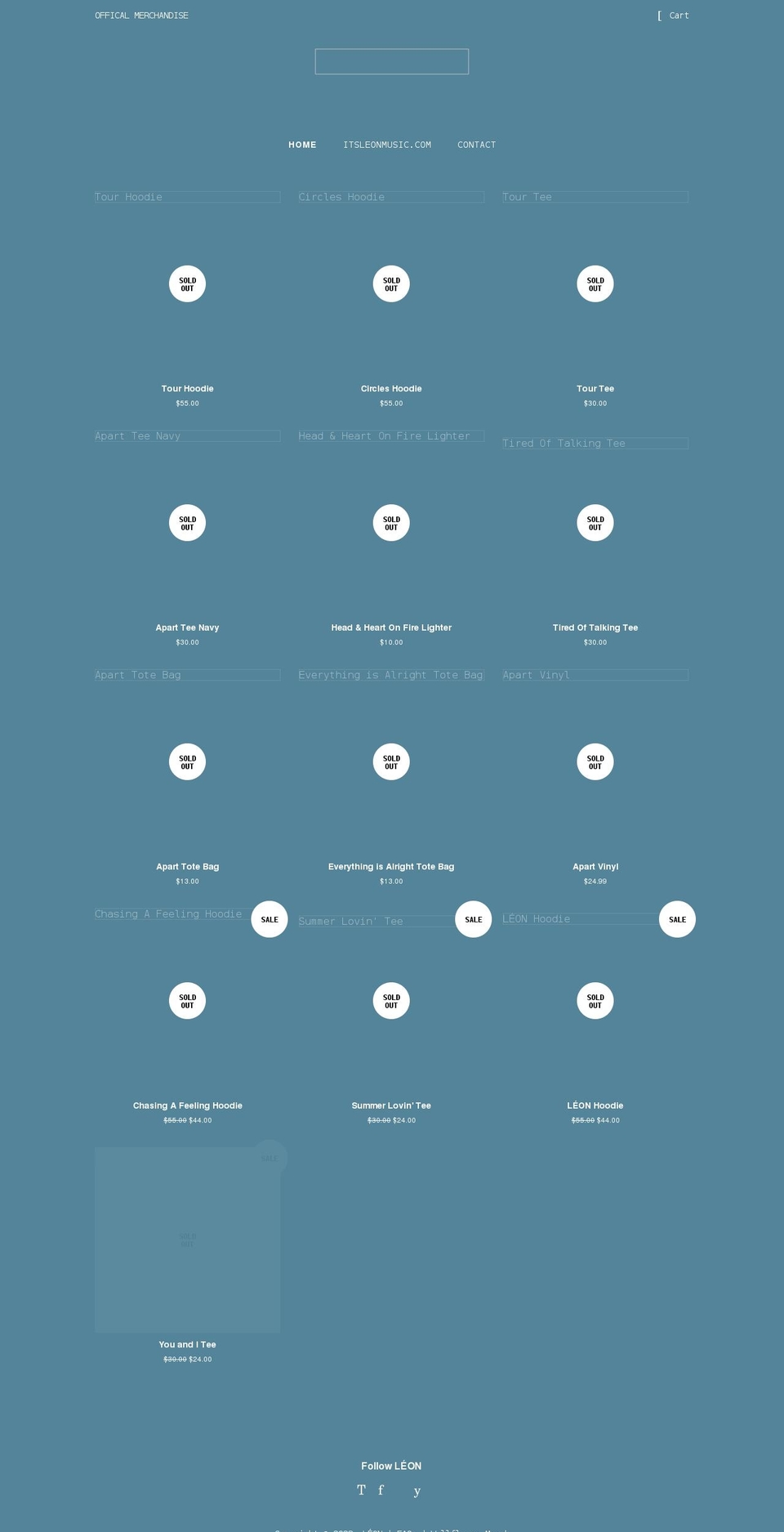 leonmerch.com shopify website screenshot