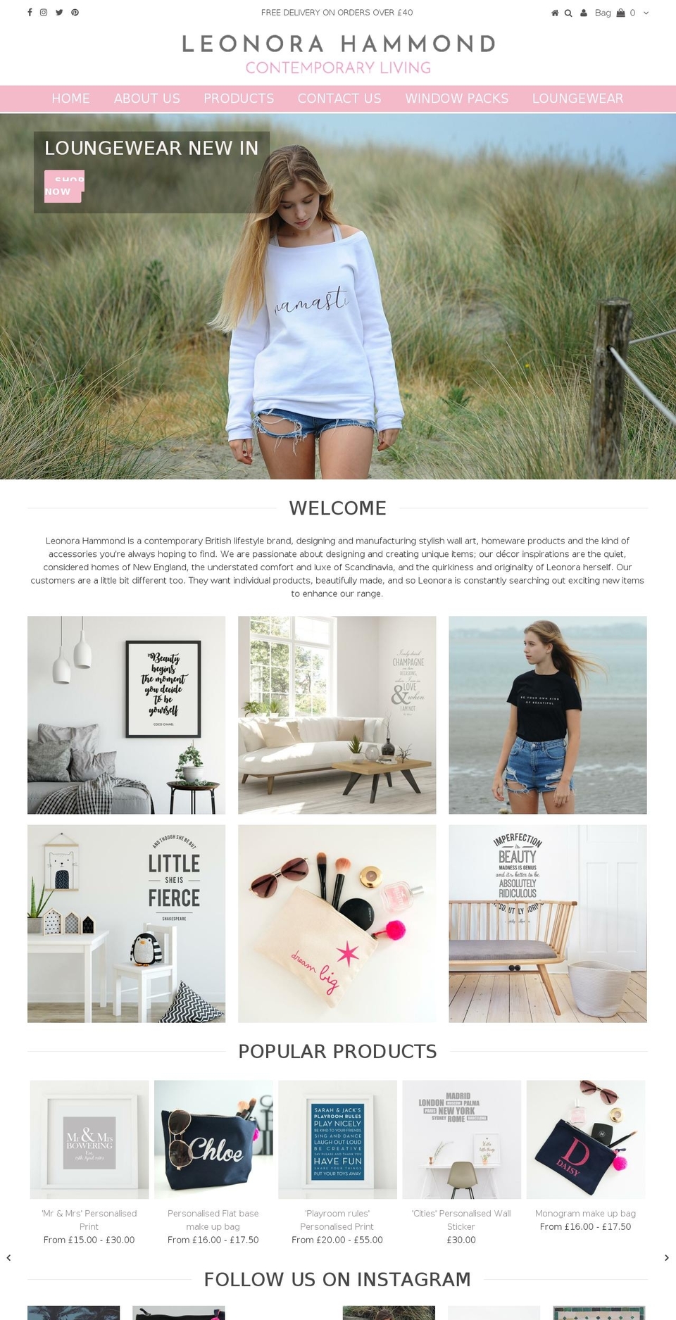 leonorahammond.co.uk shopify website screenshot