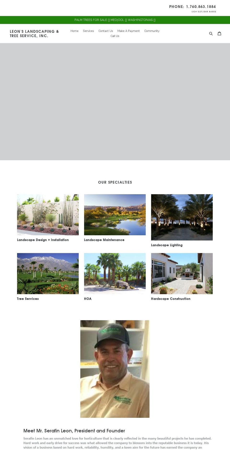leonslandscapinginc.com shopify website screenshot