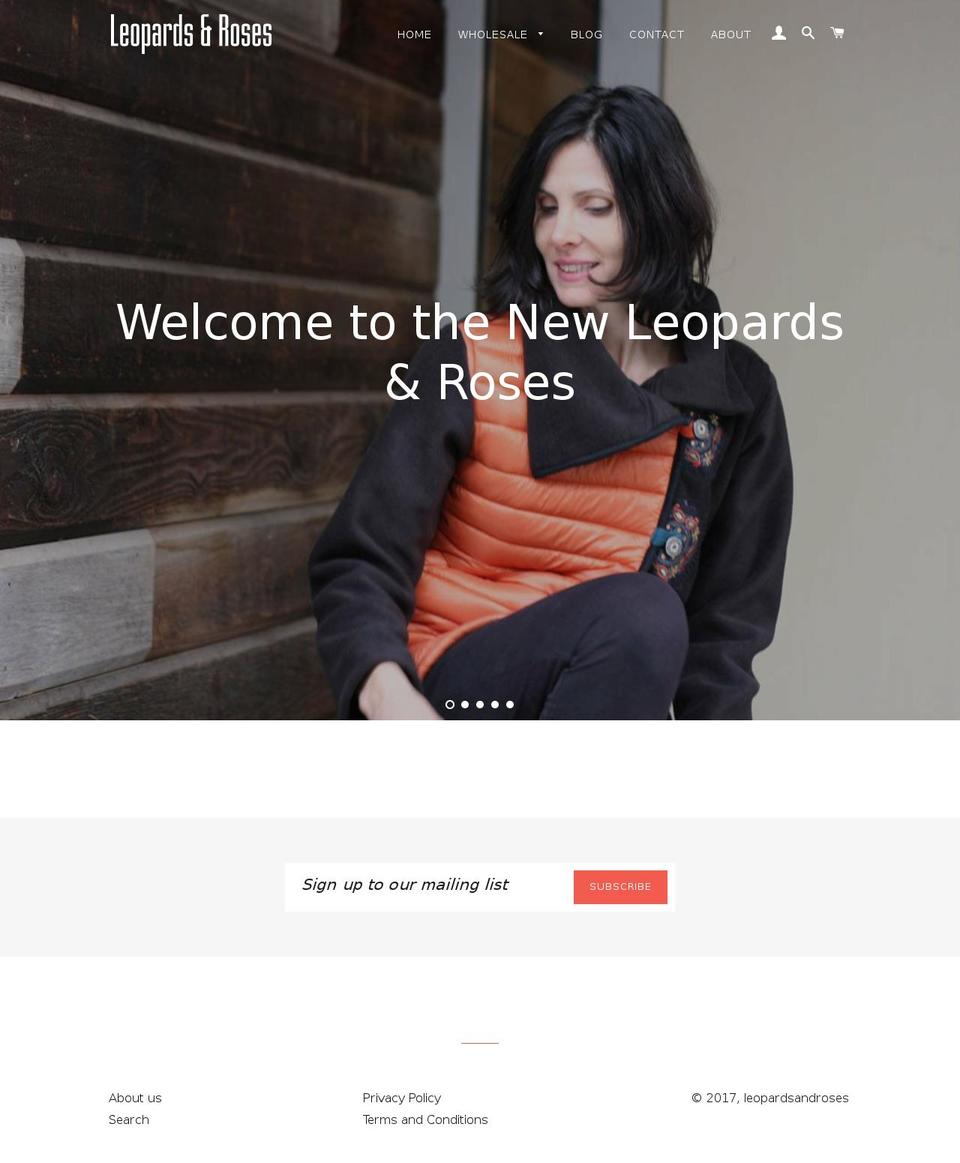 leopardsandroses.com shopify website screenshot