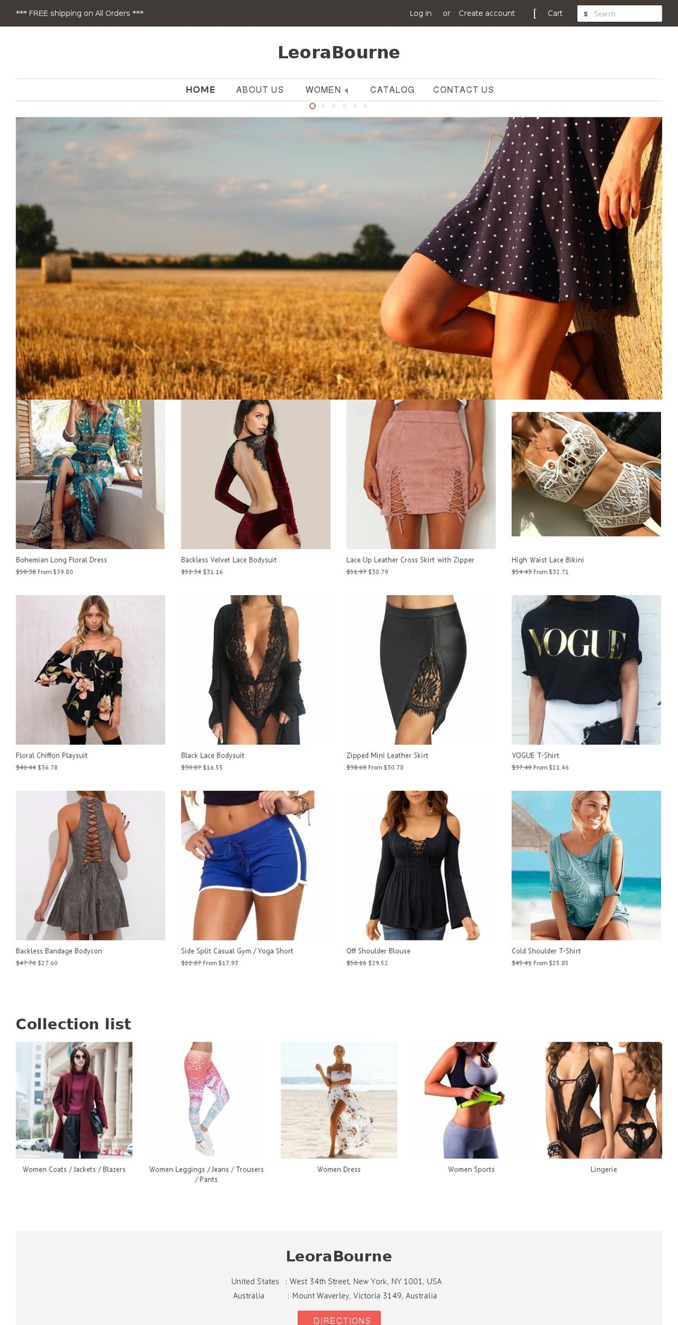 leorabourne.com — Shopify storefront screenshot