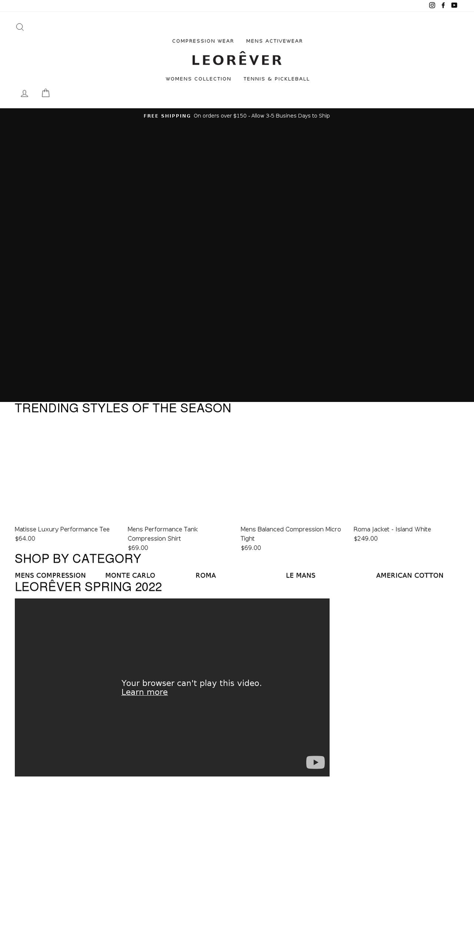 leorever.com shopify website screenshot