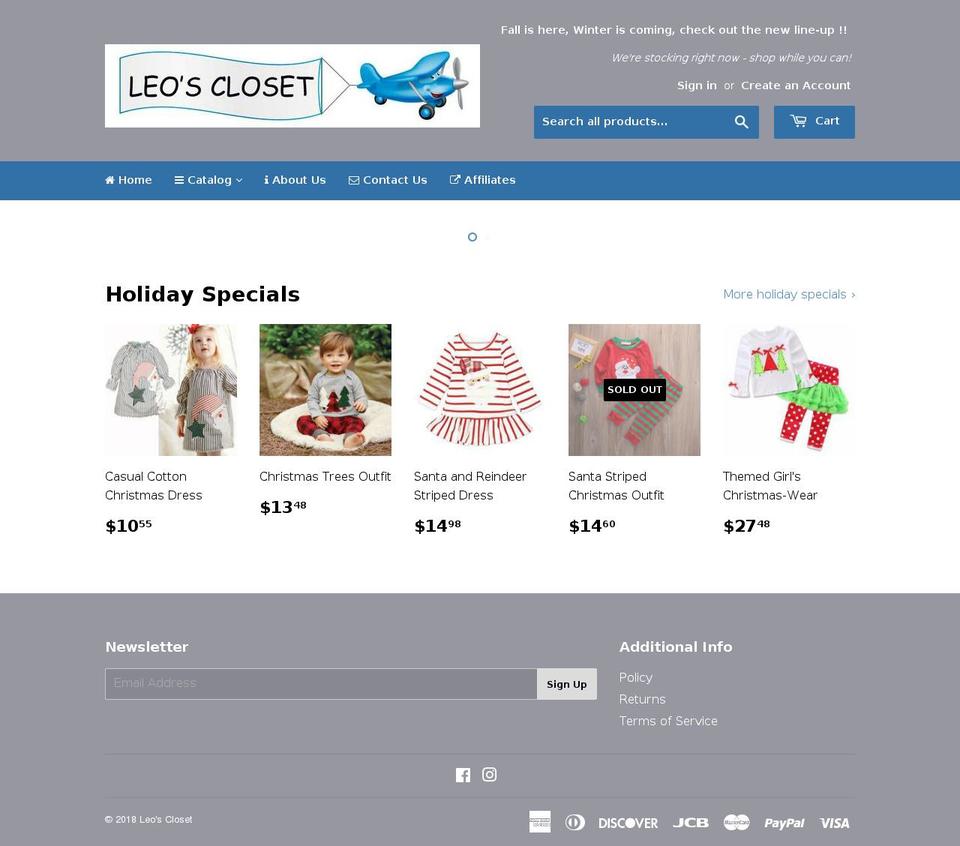 leoscloset.com — Shopify storefront screenshot