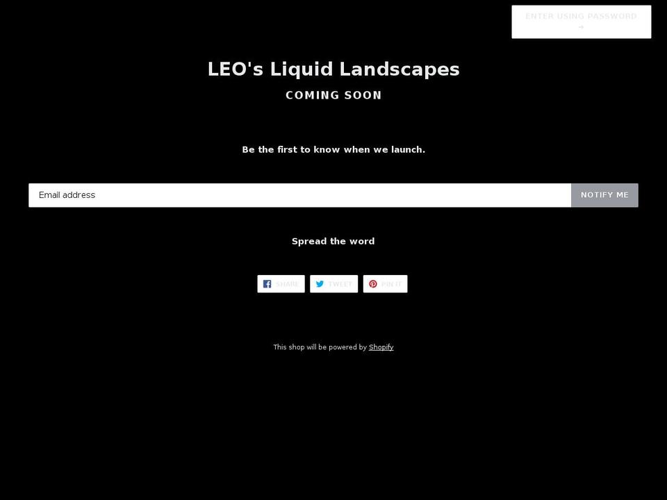 leosliquidlandscapes.com — Shopify storefront screenshot