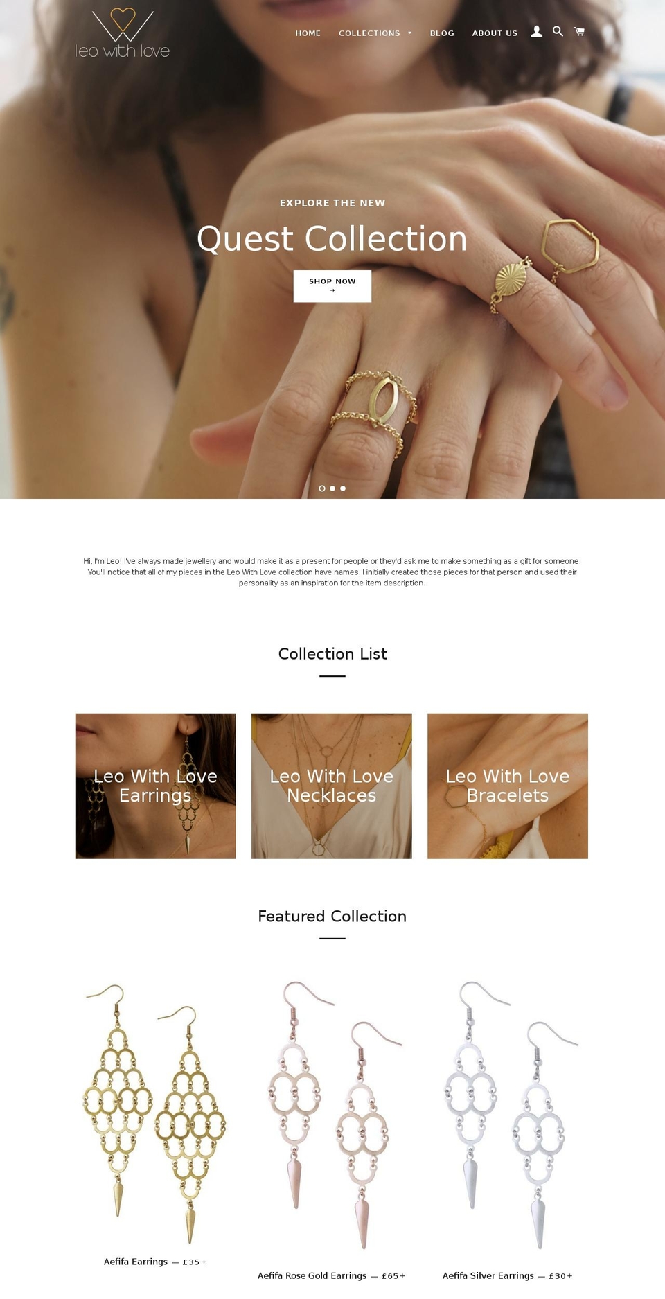 leowithlove.com shopify website screenshot