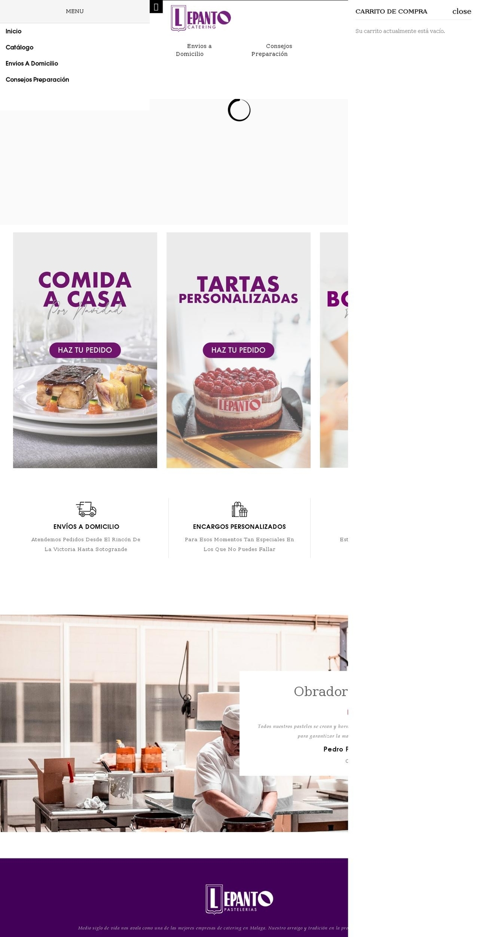 Trendway Shopify theme site example lepanto-pasteleria.myshopify.com