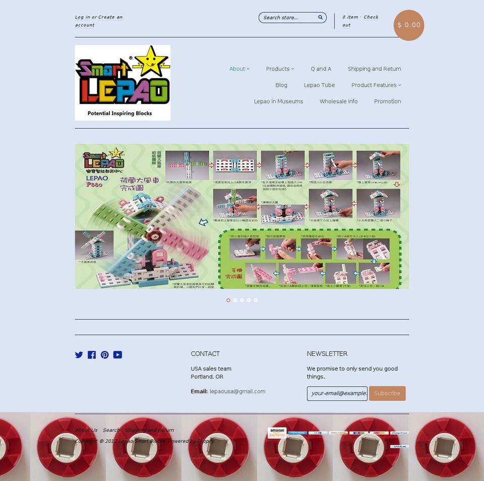 lepaoblocks.com shopify website screenshot