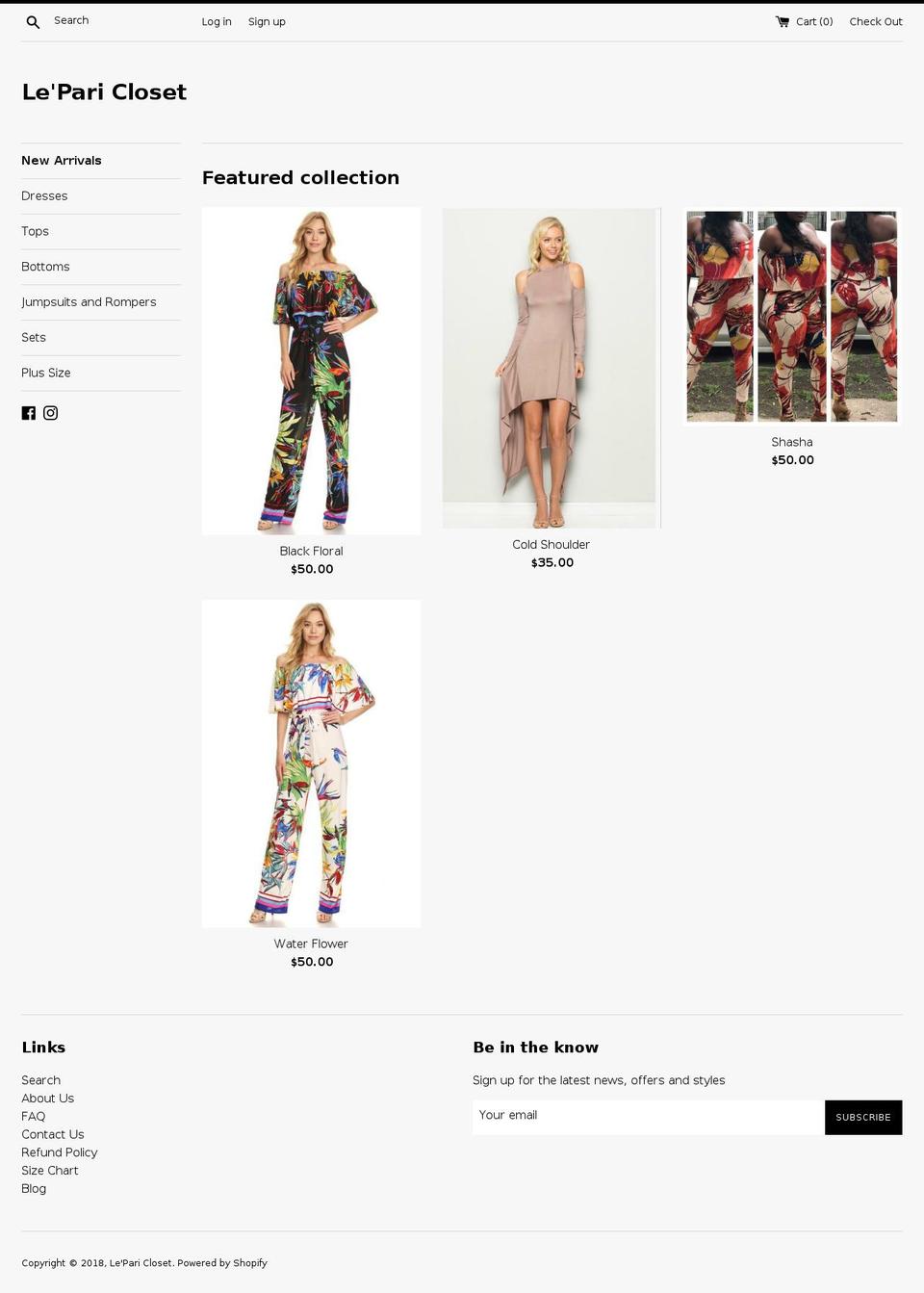 leparicloset.com — Shopify storefront screenshot