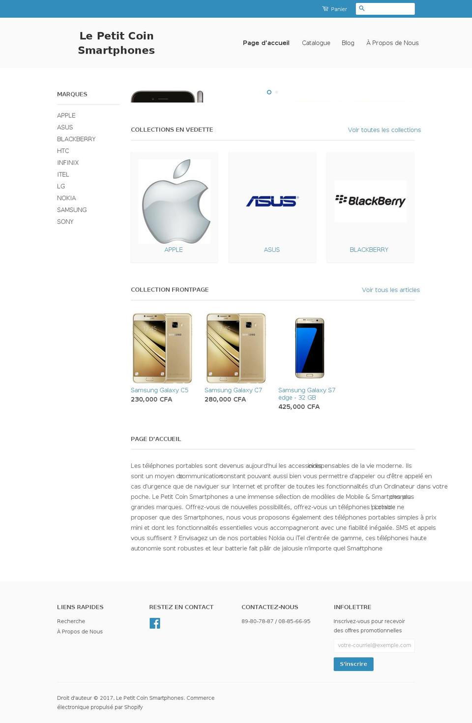 lepetitcoinsmartphones.com shopify website screenshot