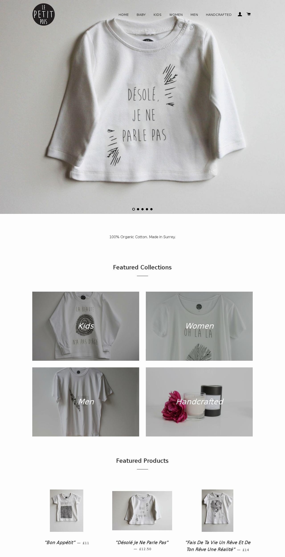 lepetitpois.org shopify website screenshot