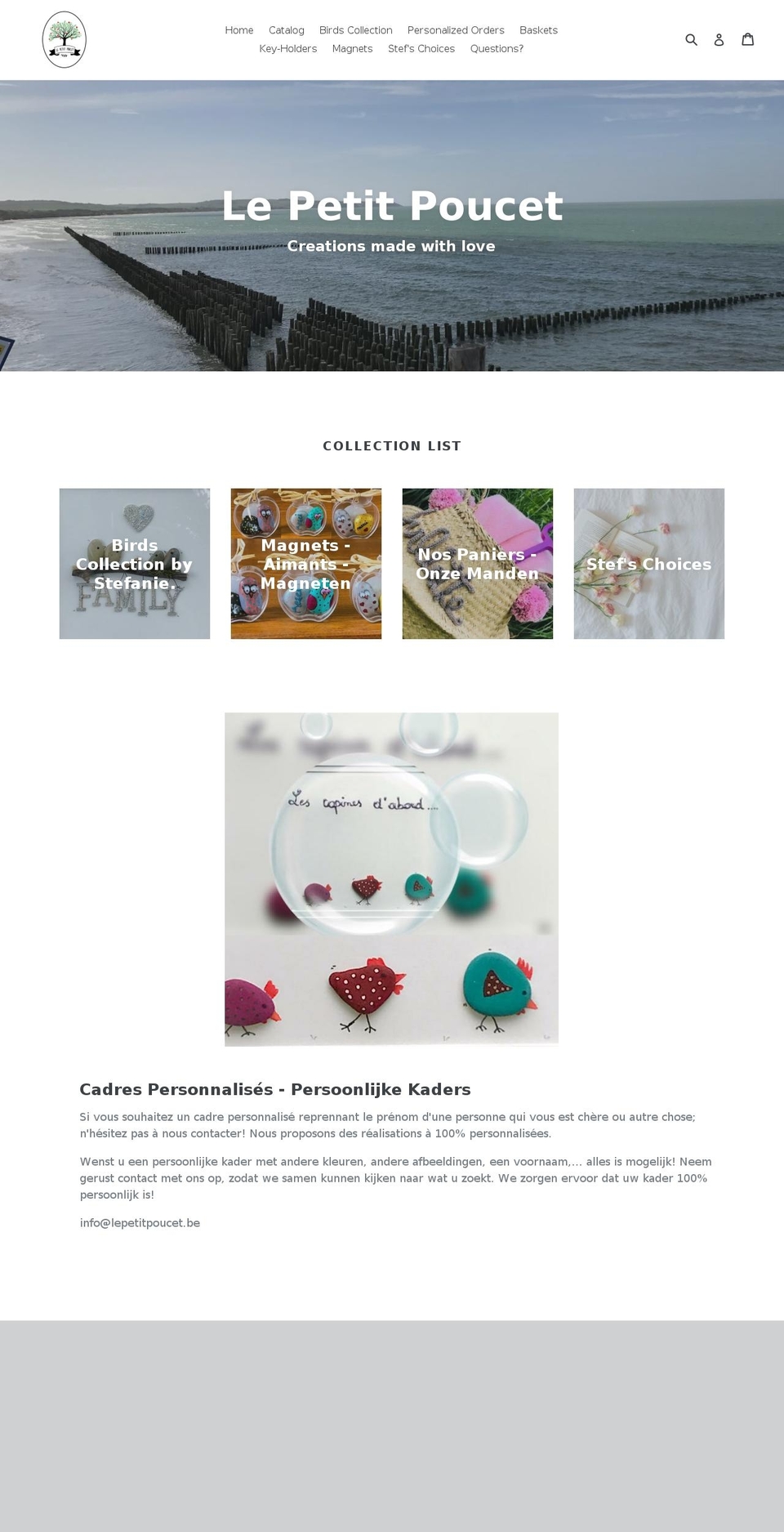 lepetitpoucet.be shopify website screenshot