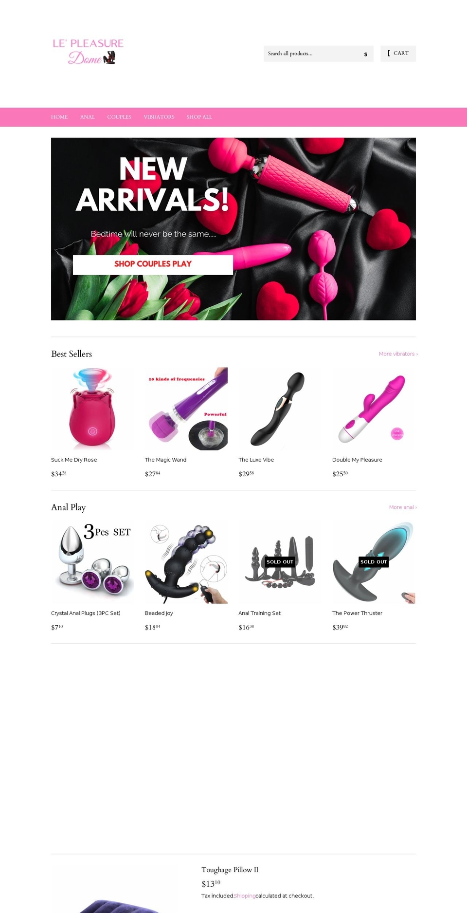 lepleasuredome.com shopify website screenshot