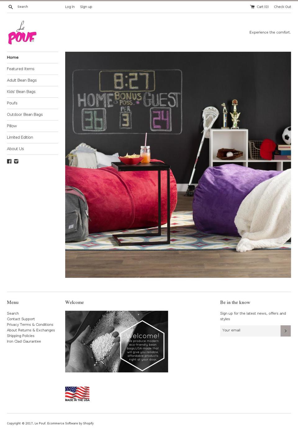lepoufhome.com shopify website screenshot