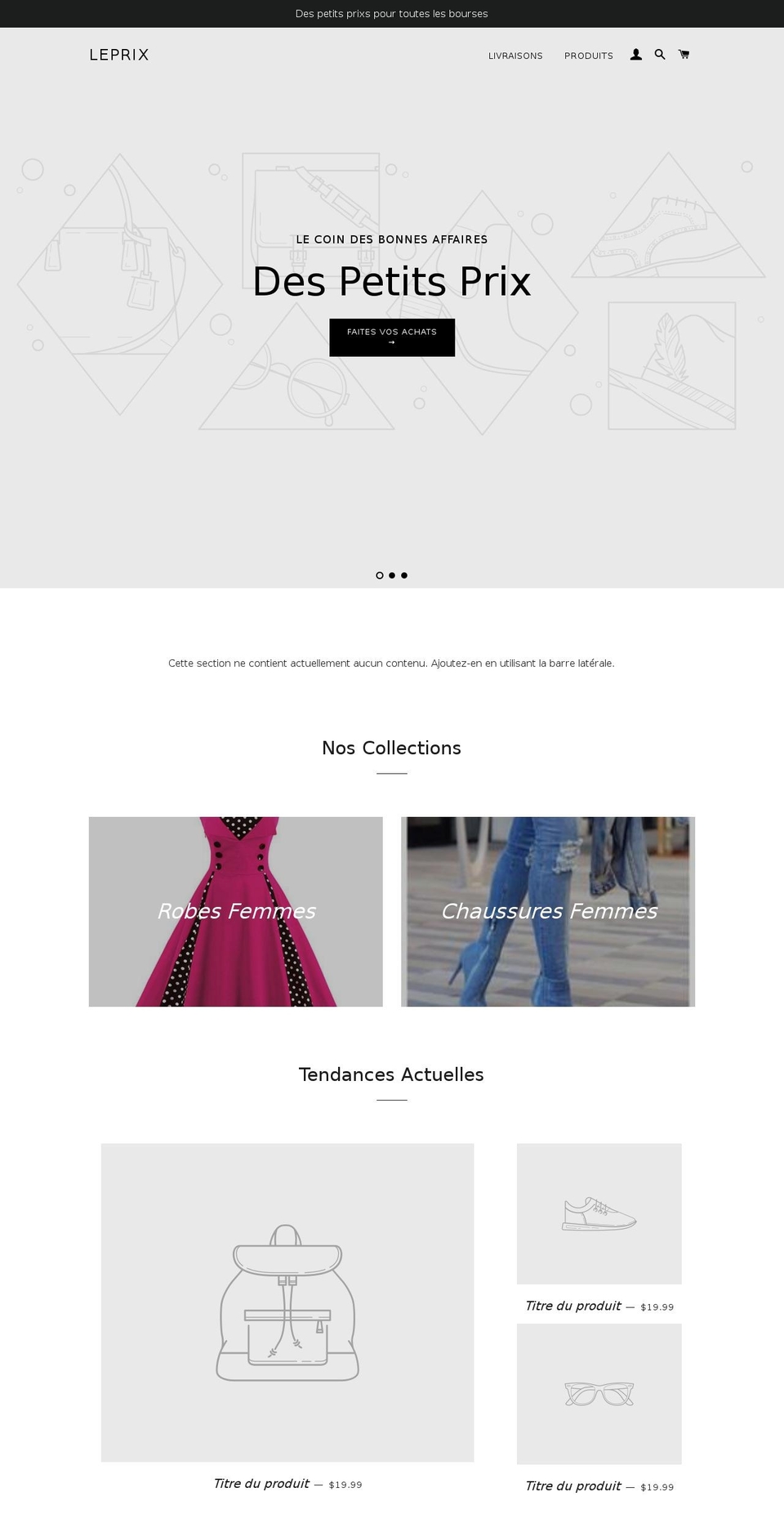 leprix.boutique shopify website screenshot