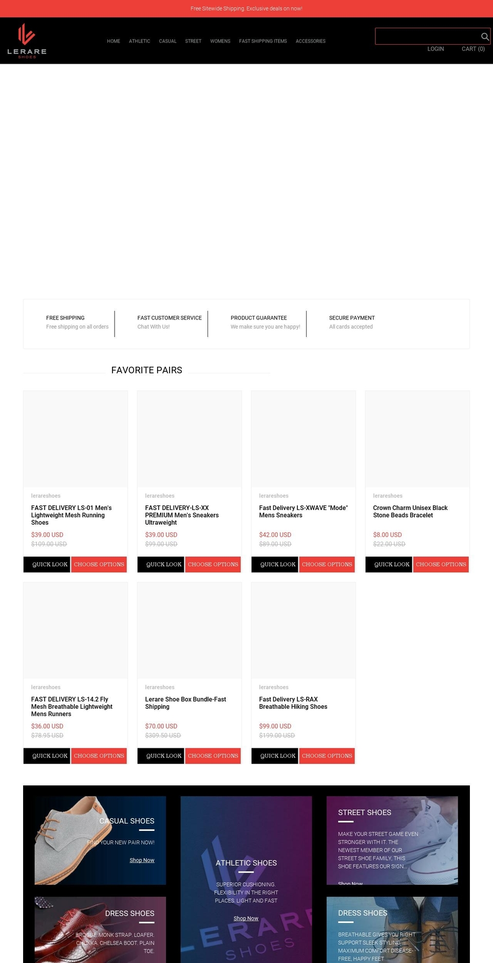 lerareshoes.com shopify website screenshot