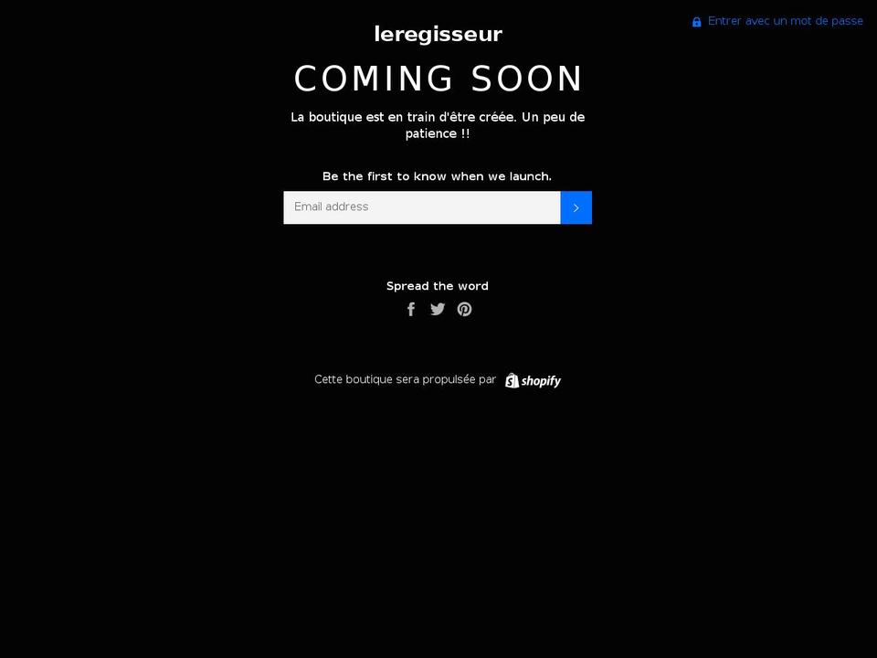 leregisseur.com — Shopify storefront screenshot