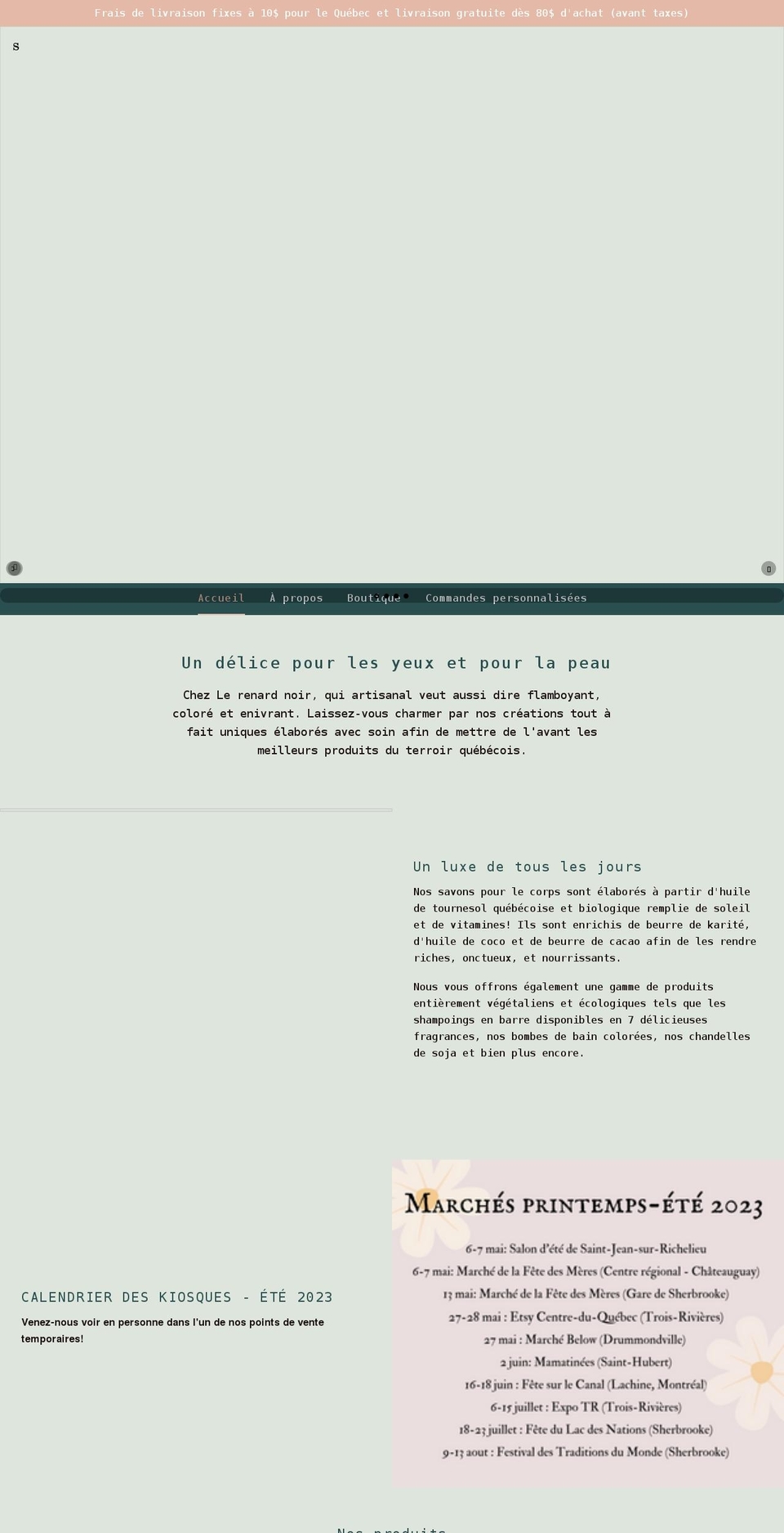 lerenardnoir.com shopify website screenshot