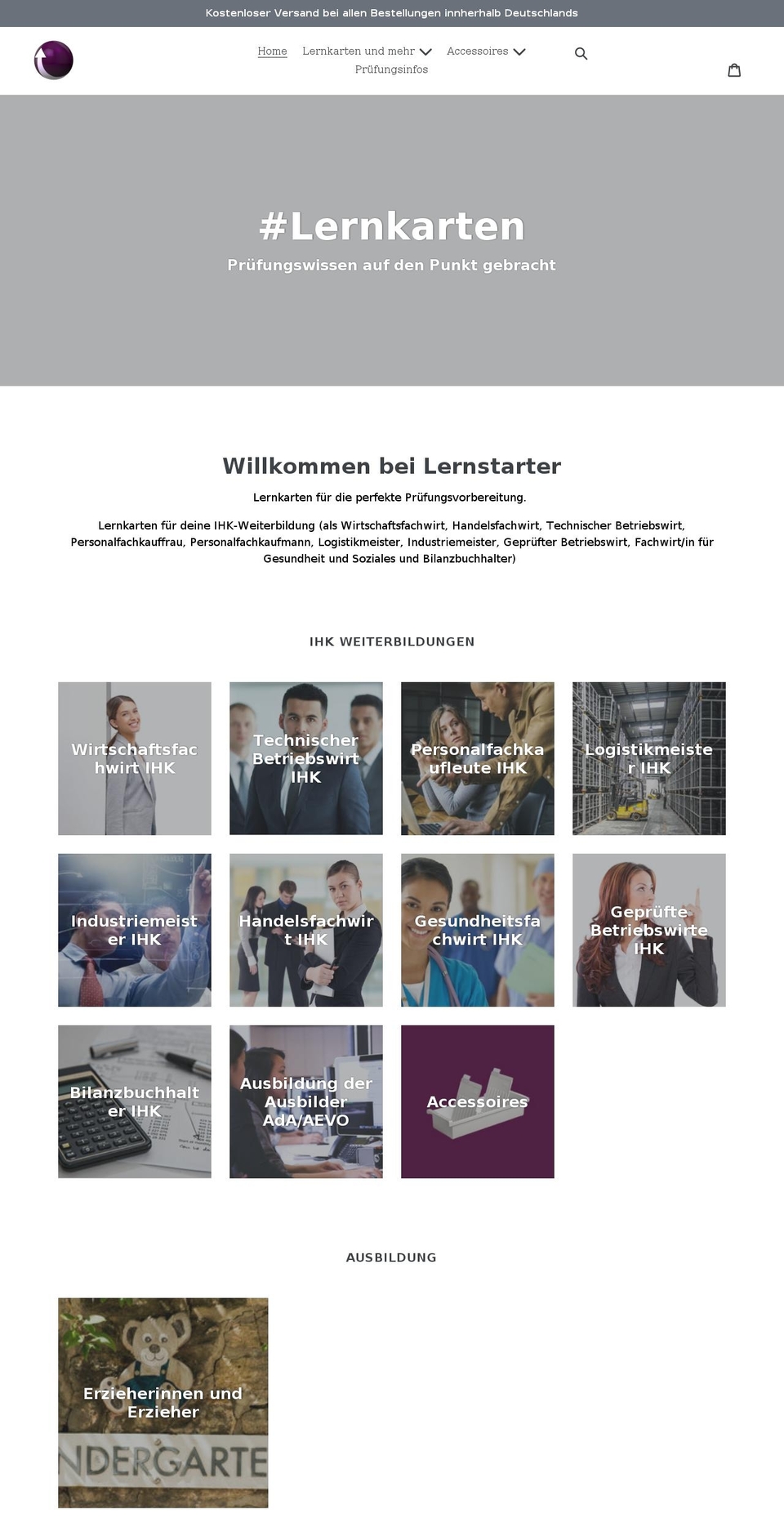 lernstarter.de shopify website screenshot