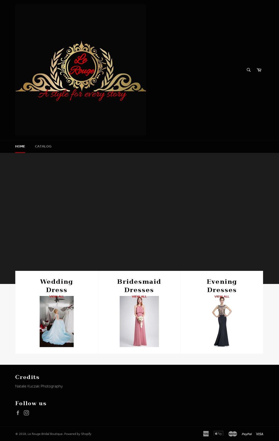 lerougebridal.com — Shopify storefront screenshot