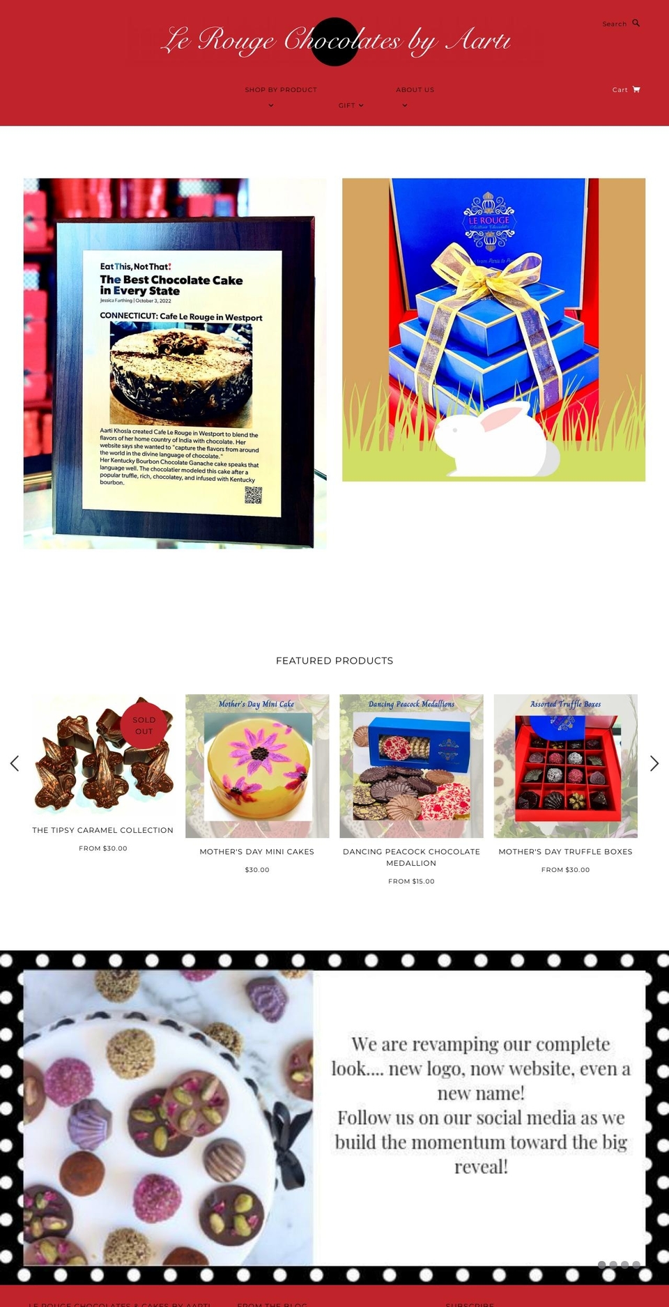 lerougechocolates.com shopify website screenshot