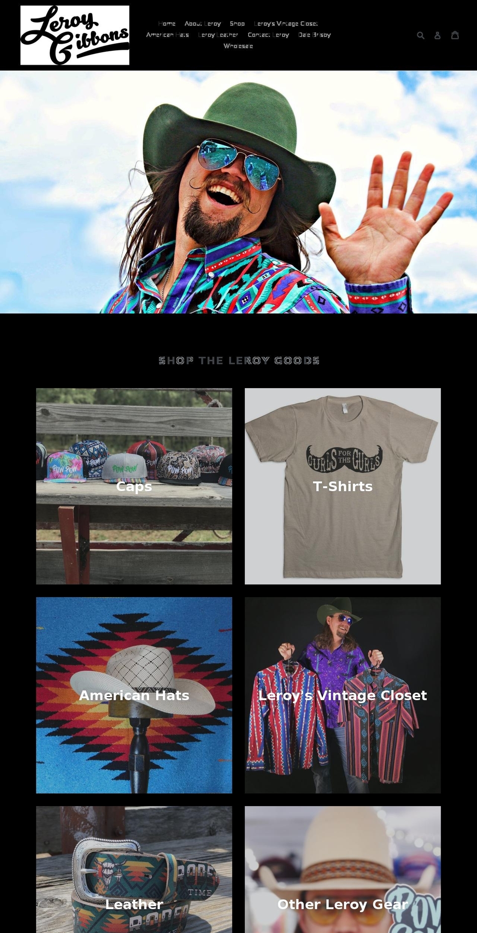 leroyleather.com — Shopify storefront screenshot