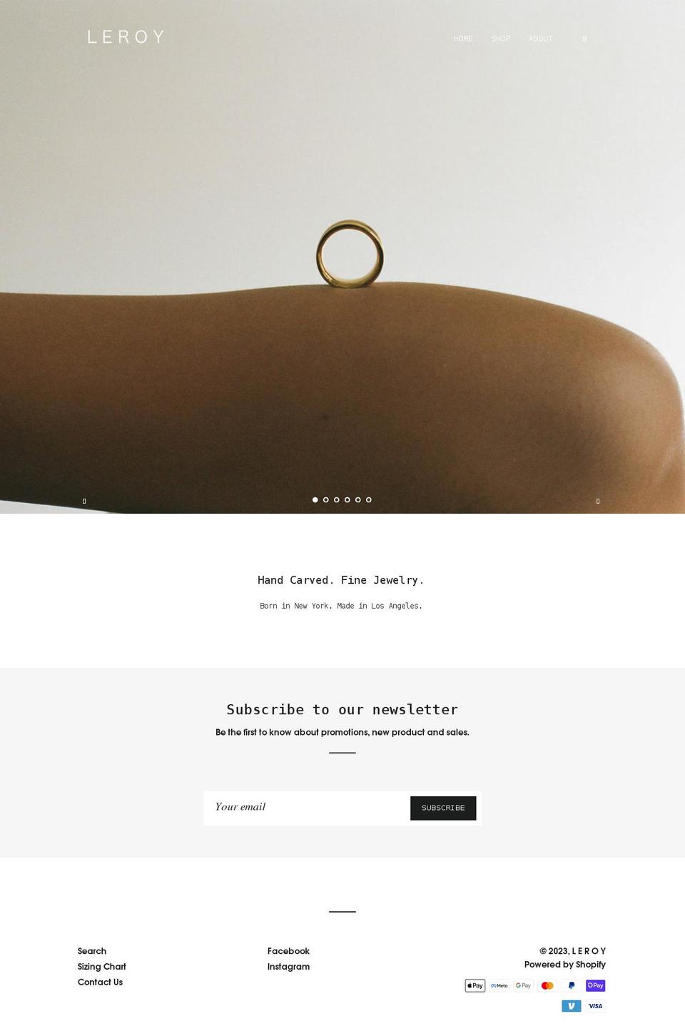 leroynyc.com shopify website screenshot