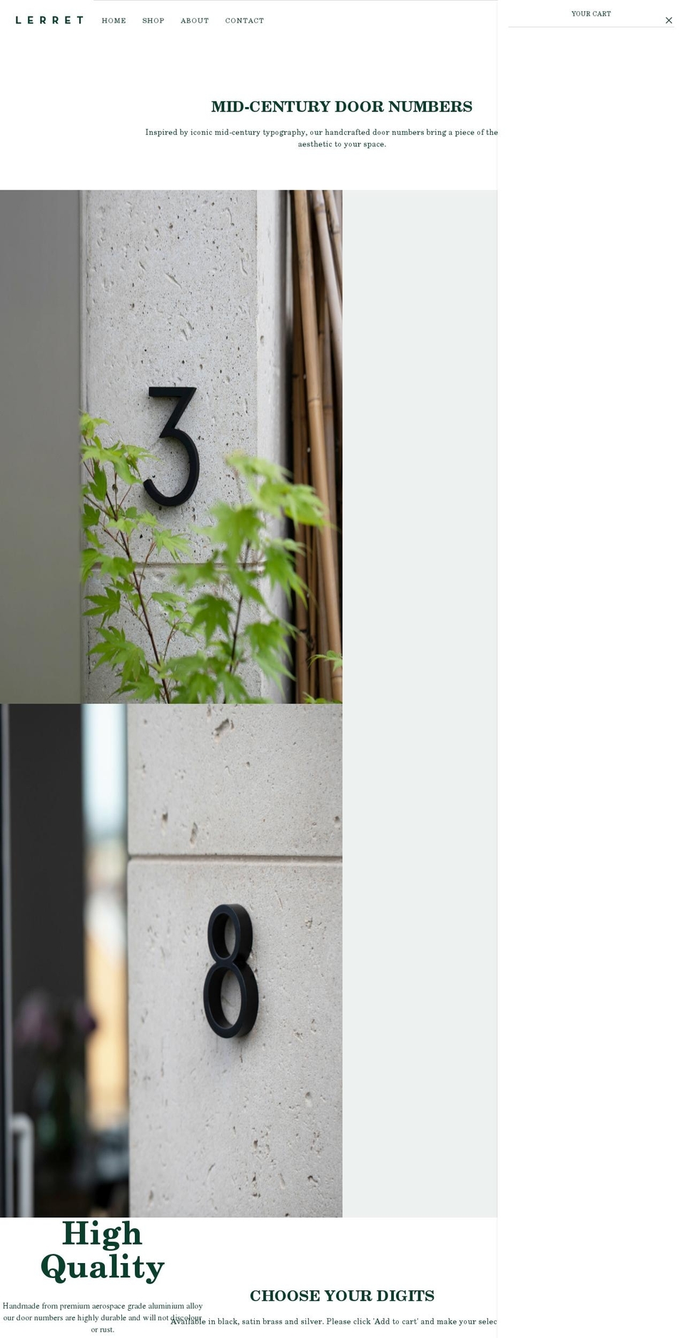 lerret.co.uk shopify website screenshot