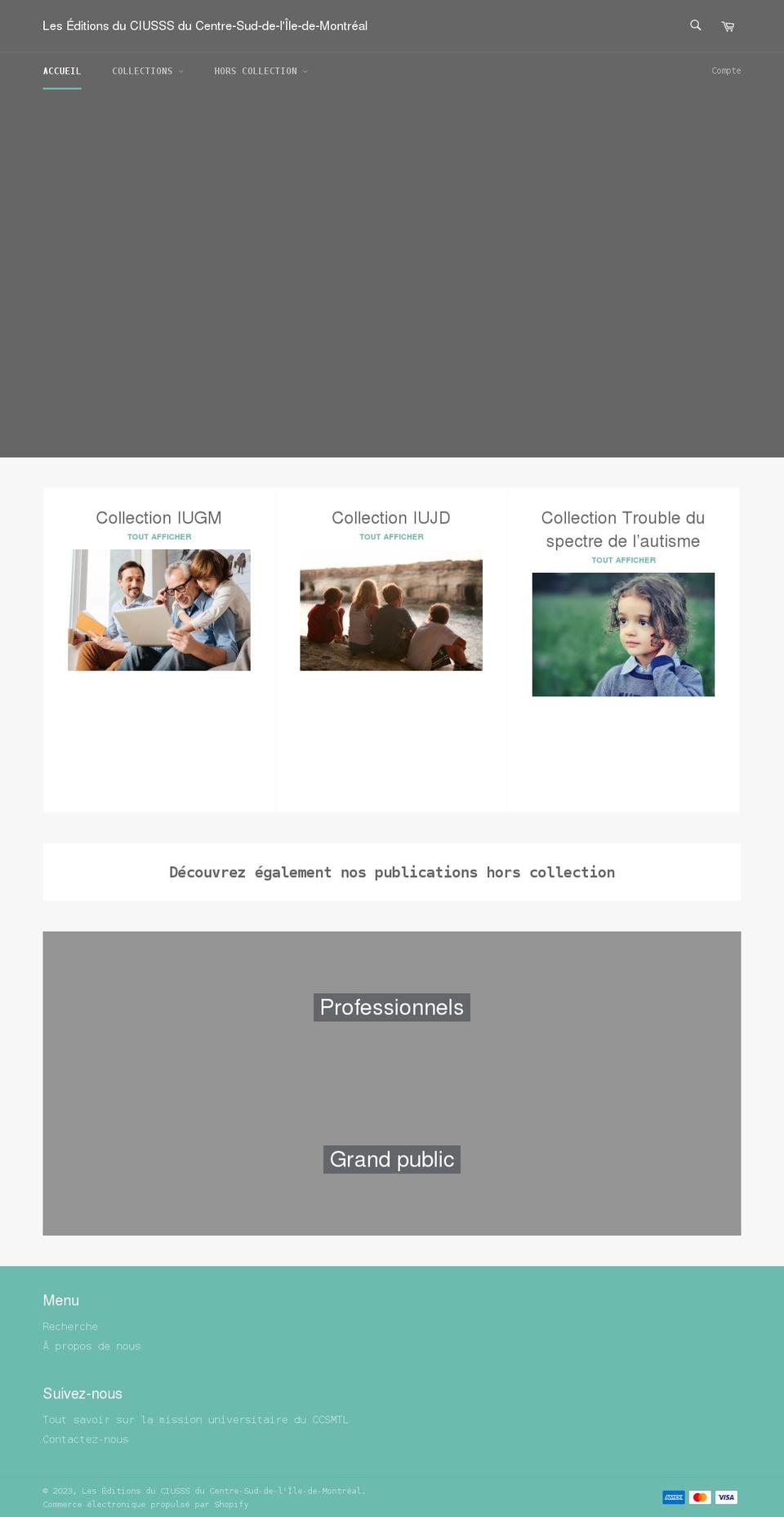 les-editions-du-ciusss-du-centre-sud-de-lile-de-montreal.myshopify.com shopify website screenshot