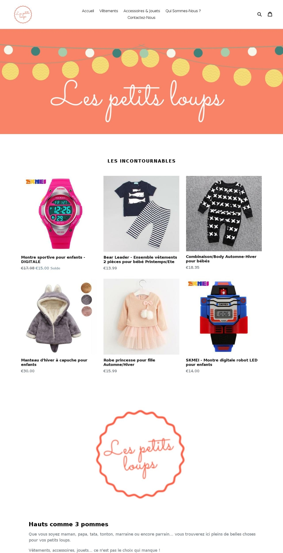les-ptits-loups.com — Shopify storefront screenshot