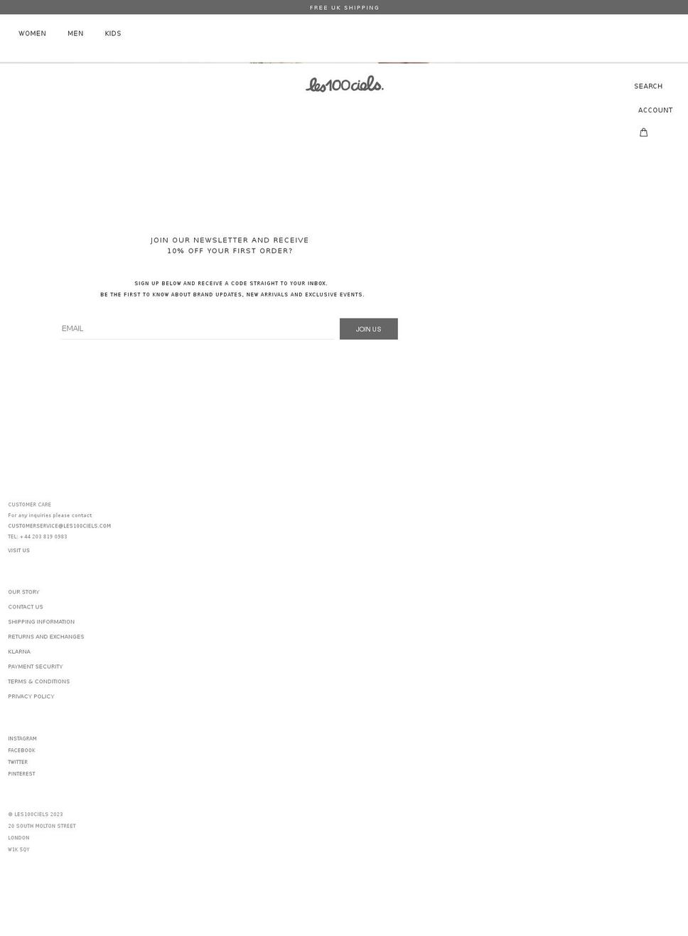 les100ciels.com shopify website screenshot