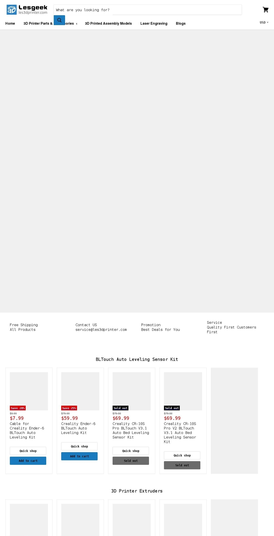 les3dprinter.com shopify website screenshot