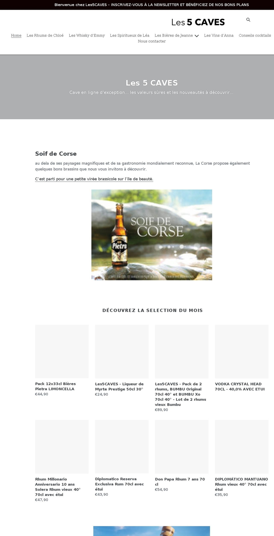 les5caves.fr shopify website screenshot
