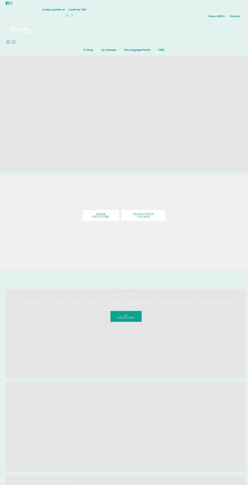 lesalcyonides.com shopify website screenshot