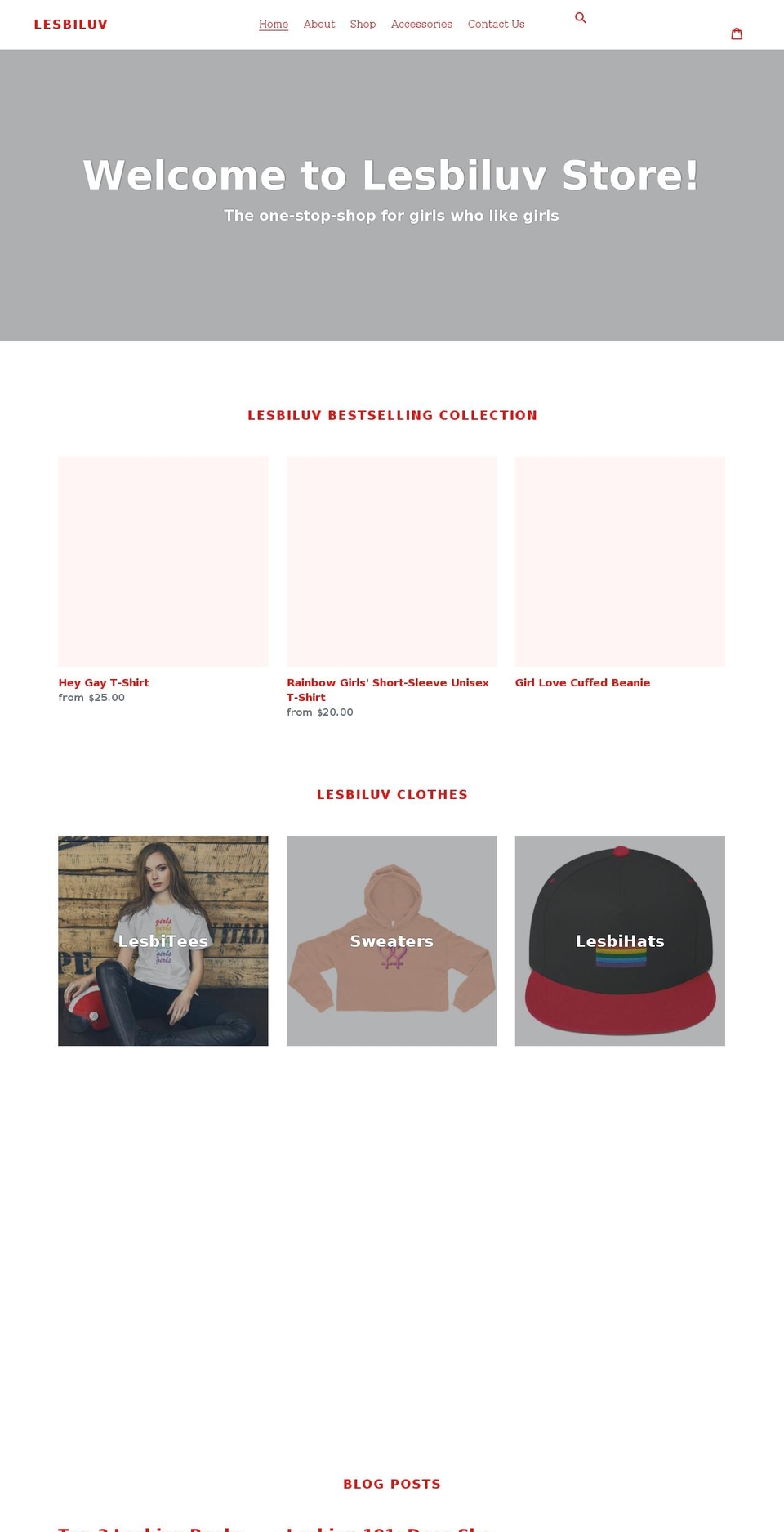 lesbiluv.com shopify website screenshot