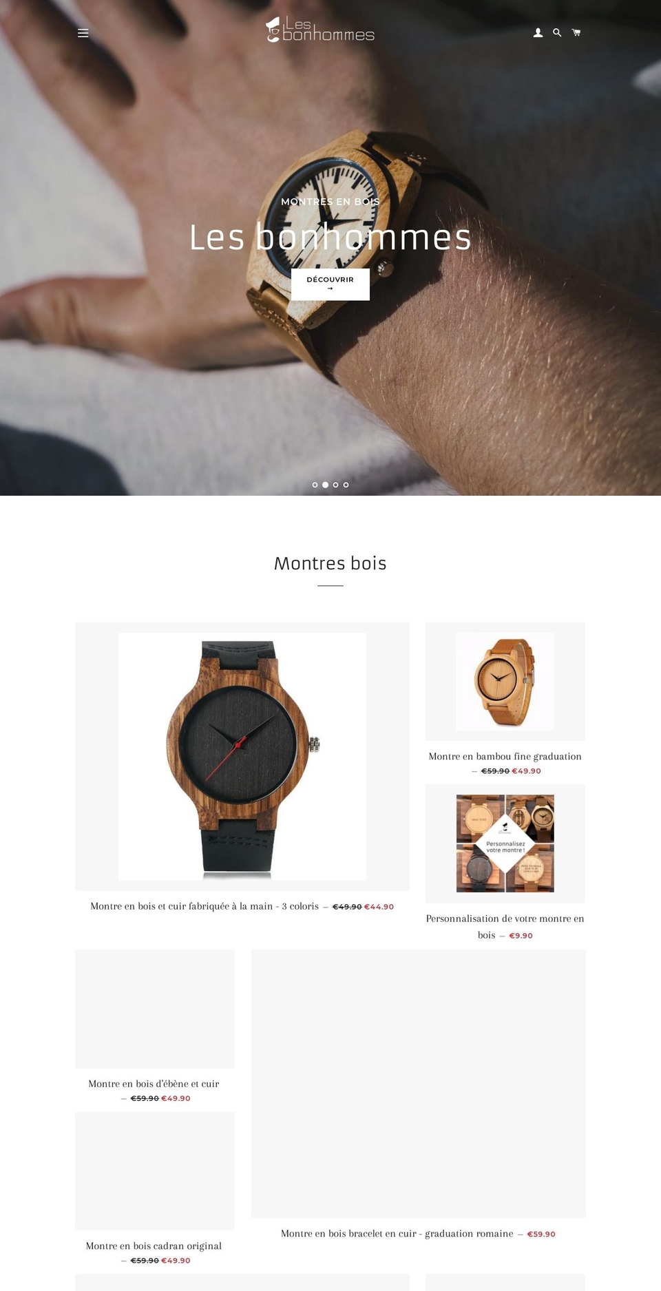 lesbonhommes.com shopify website screenshot