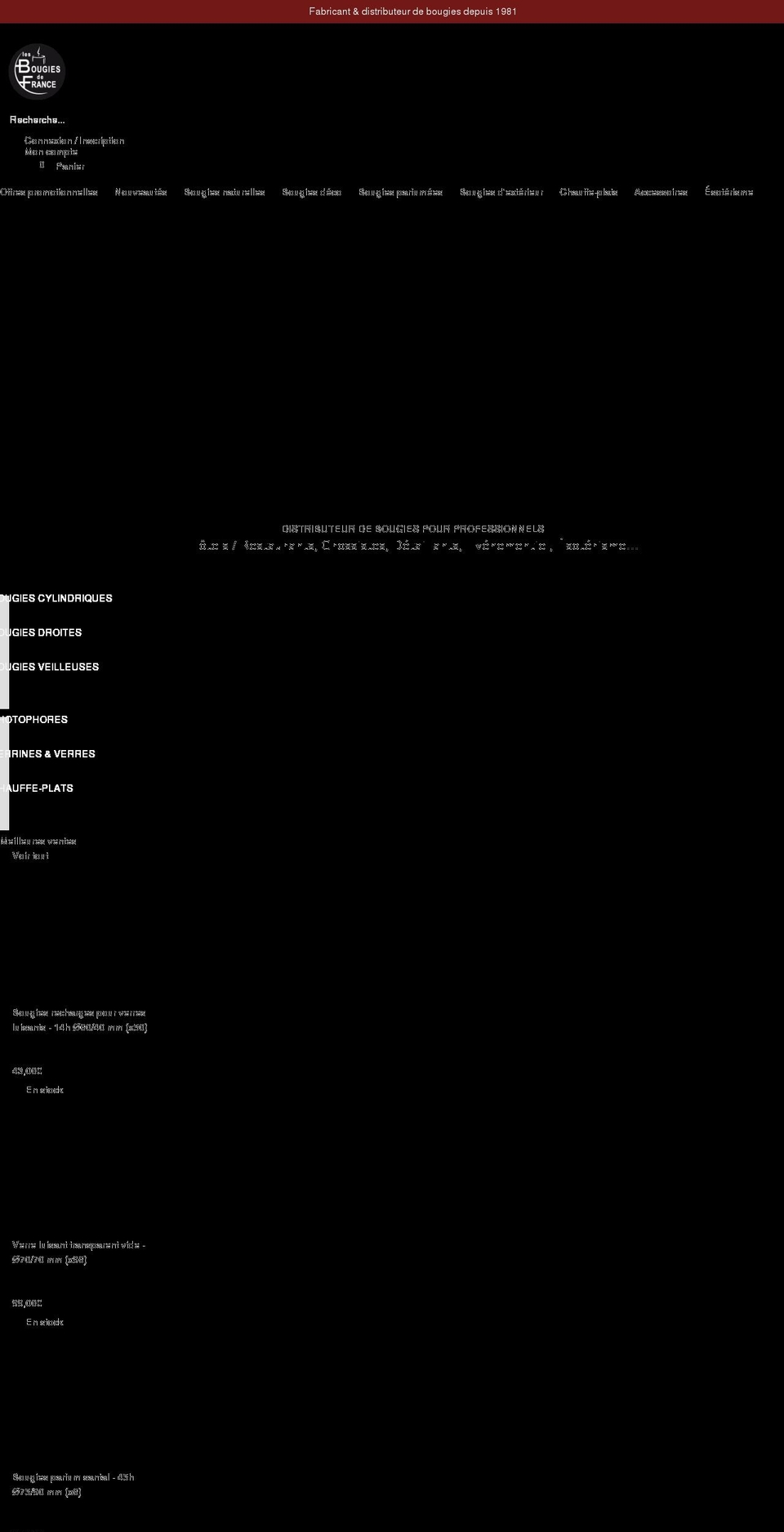lesbougiesdefrance.fr shopify website screenshot